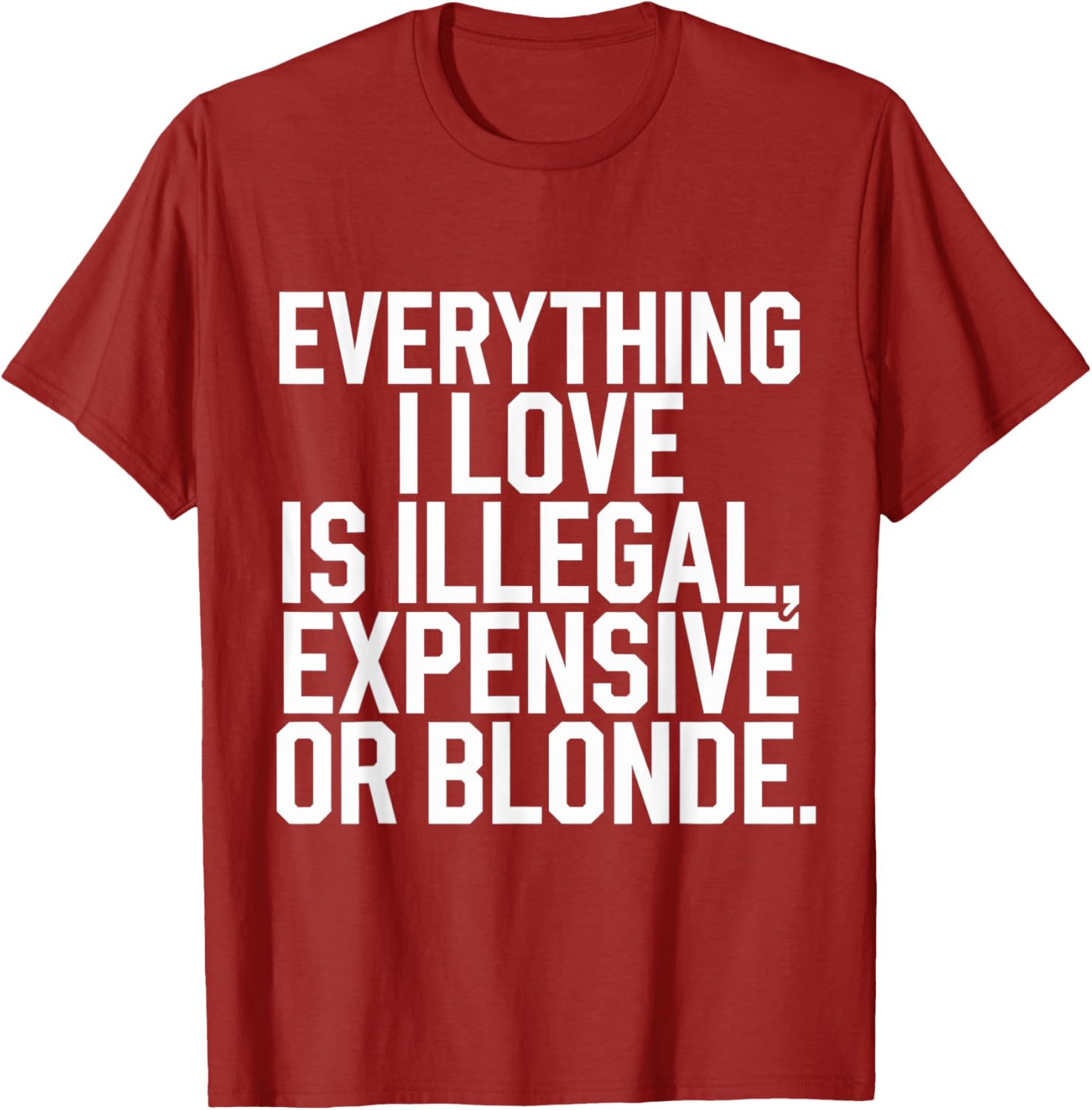 Everything I Love Is Illegal Expensive Or Blonde Graphic Tee Shirt - 9