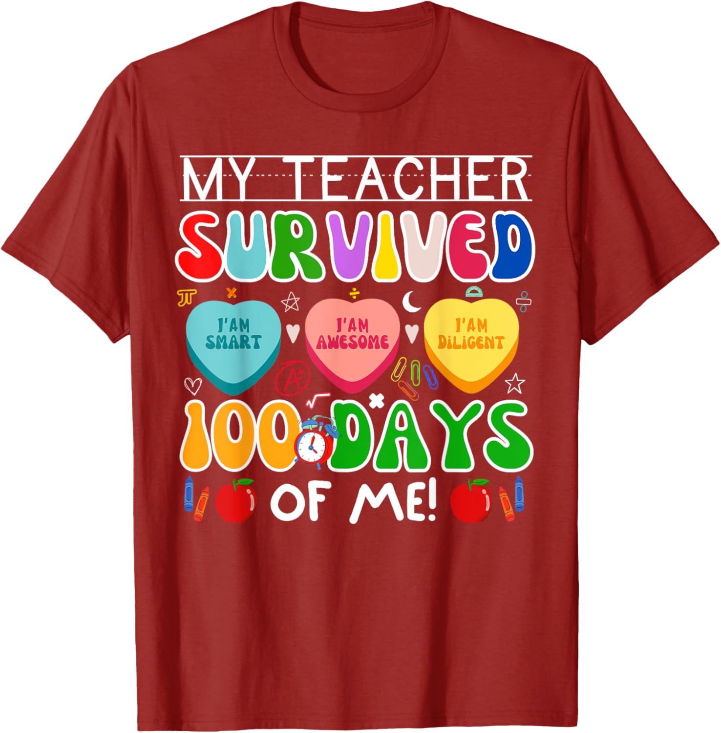 My Teacher Survived 100 Days Of Me Fun 100th Day Of School T-Shirt - 3