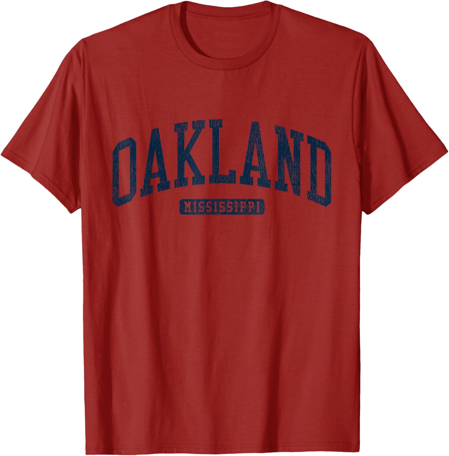 Oakland Mississippi College University Style Blue T-Shirt for Students - 8