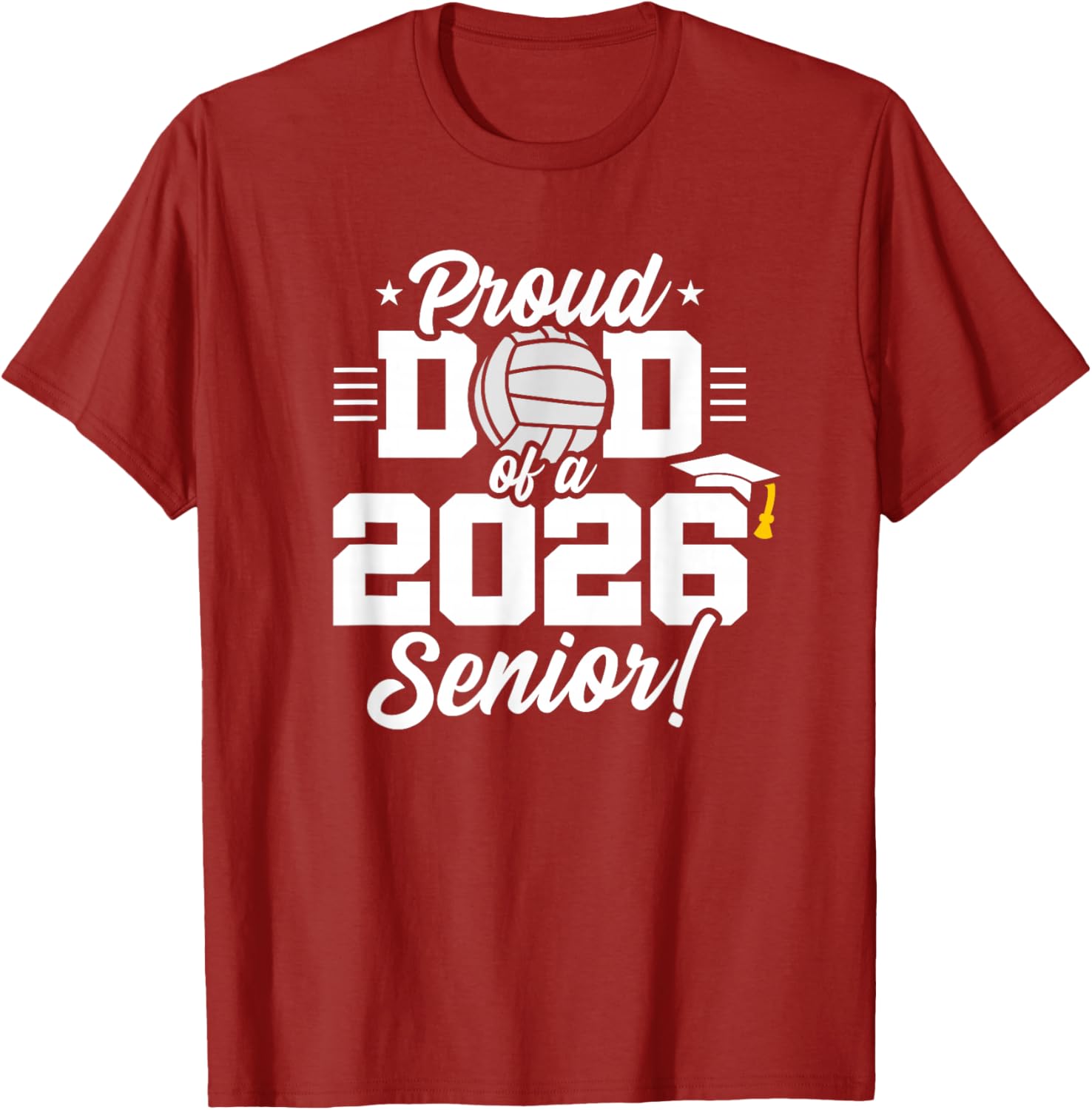 Class of 2026 Volleyball Dad Senior Year T-Shirt for Proud Parents - 23