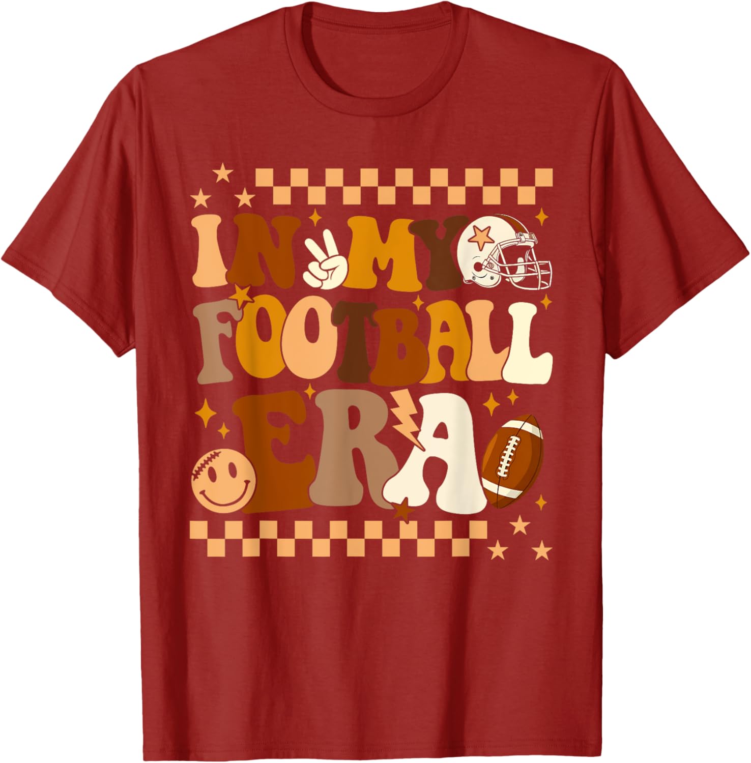 Groovy In My Football Era T-Shirt for Men, Women, and Kids Football Fans - 4
