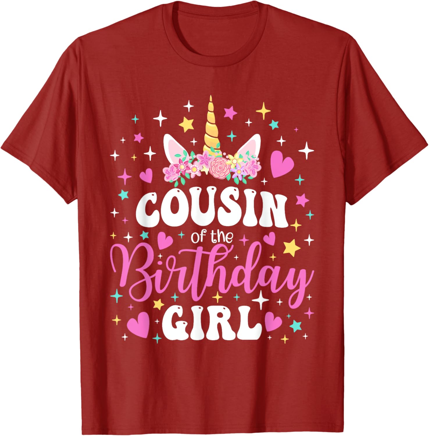 Unicorn Cousin of the Birthday Girl Matching Family T-Shirt Fun Gift - 4