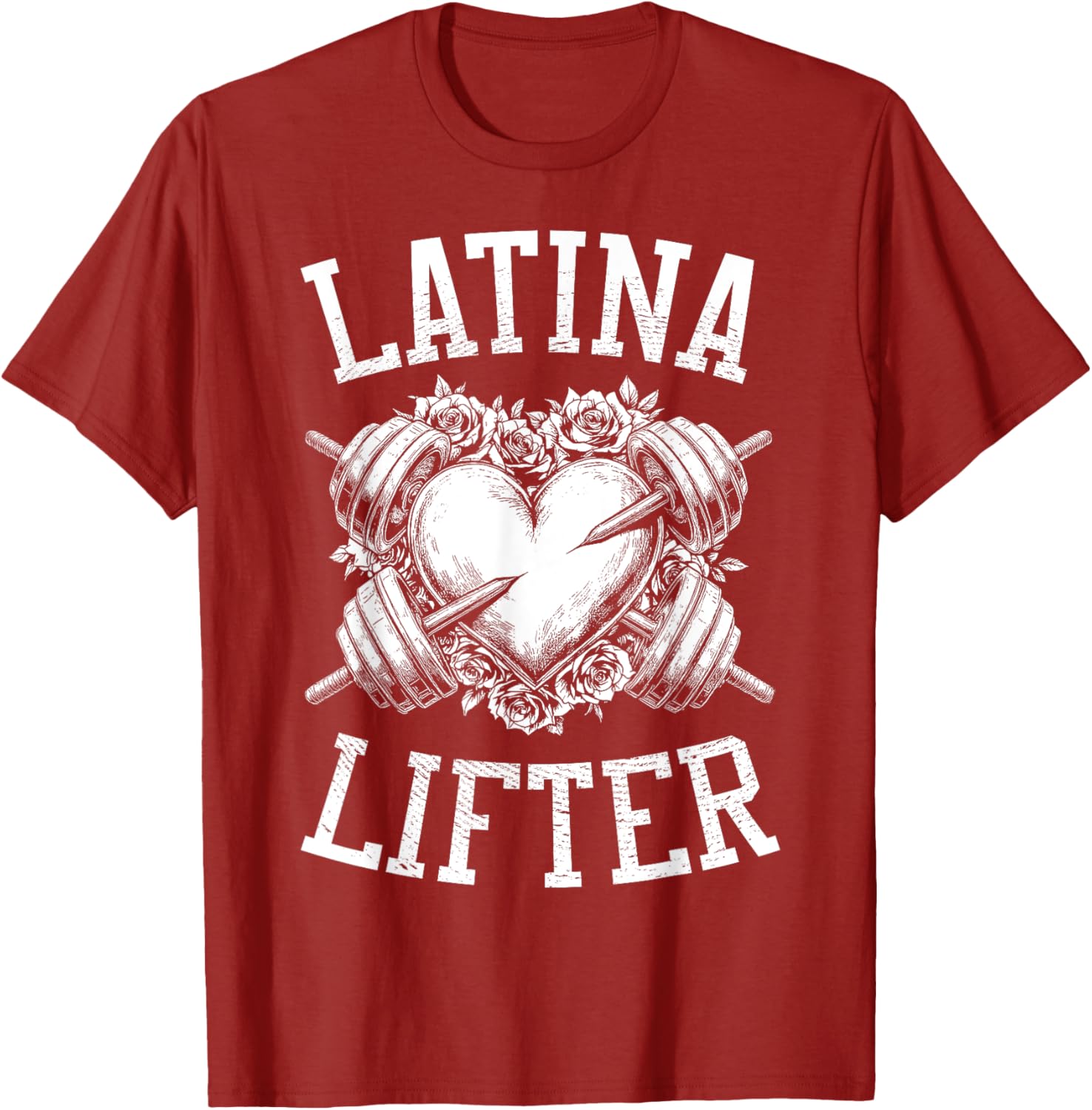 Latina Lifter Heart Fitness T-Shirt for Hispanic Gym Lovers - 6