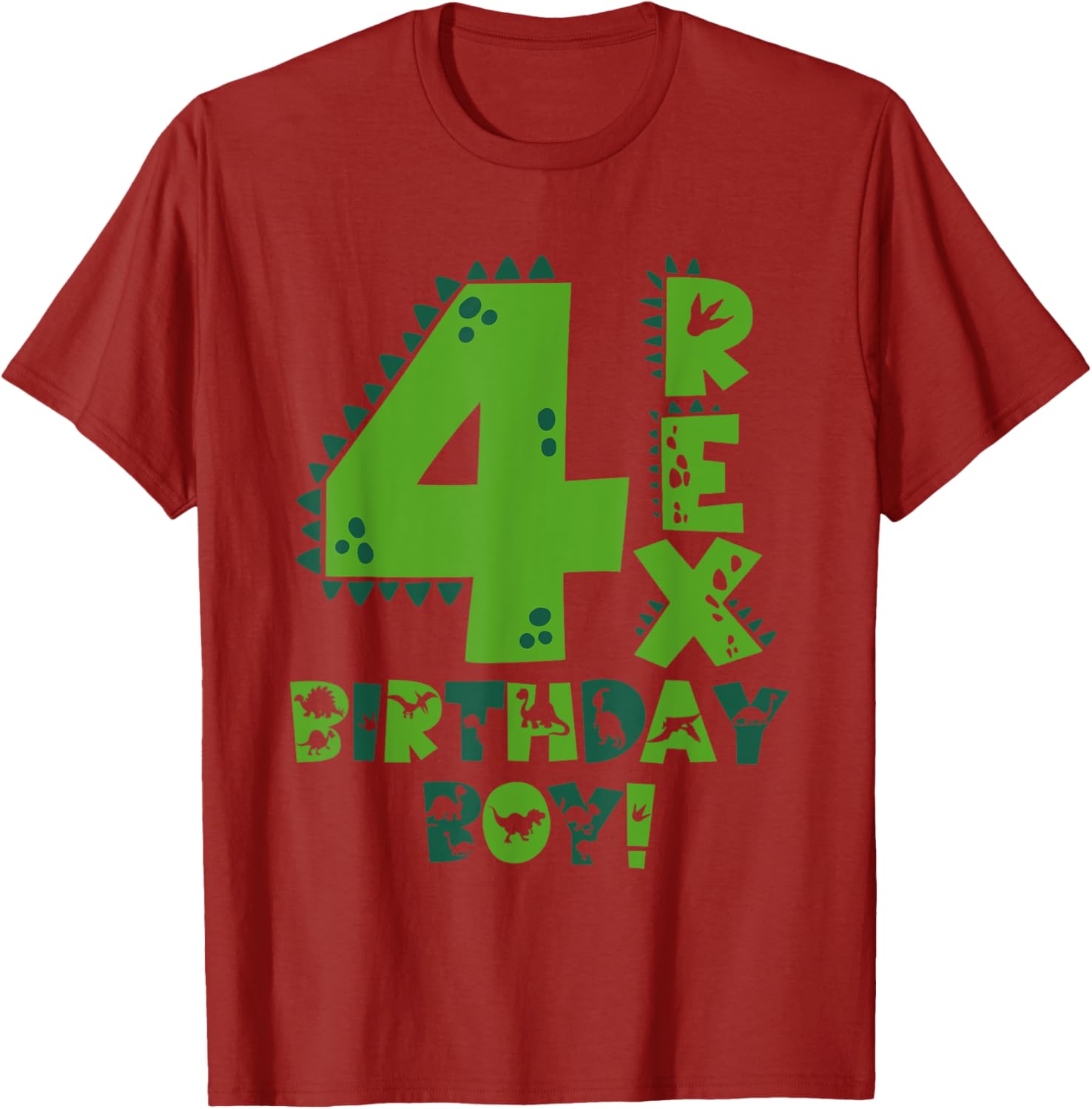 Fun Four Rex Dinosaur T-Shirt for 4-Year-Old Birthday Boys - 1