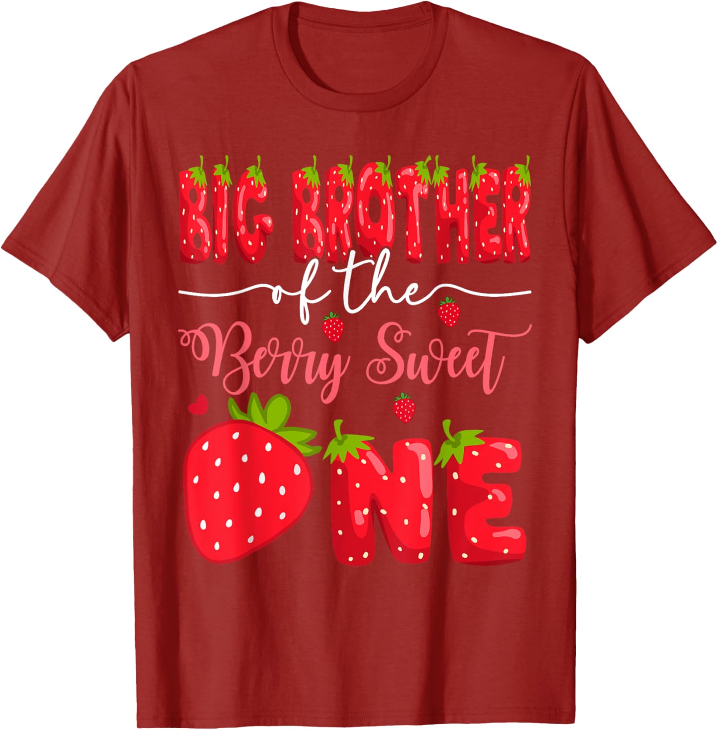 Big Brother Strawberry T-Shirt for 1st Birthday Celebration Fun - 2