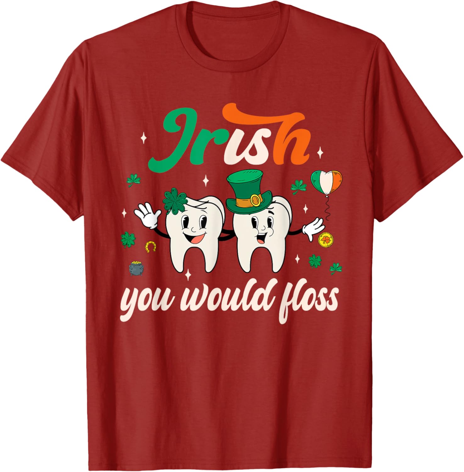 Retro Groovy Irish Dentist Tooth Patrick's T-Shirt for Fun Dental Style - 26