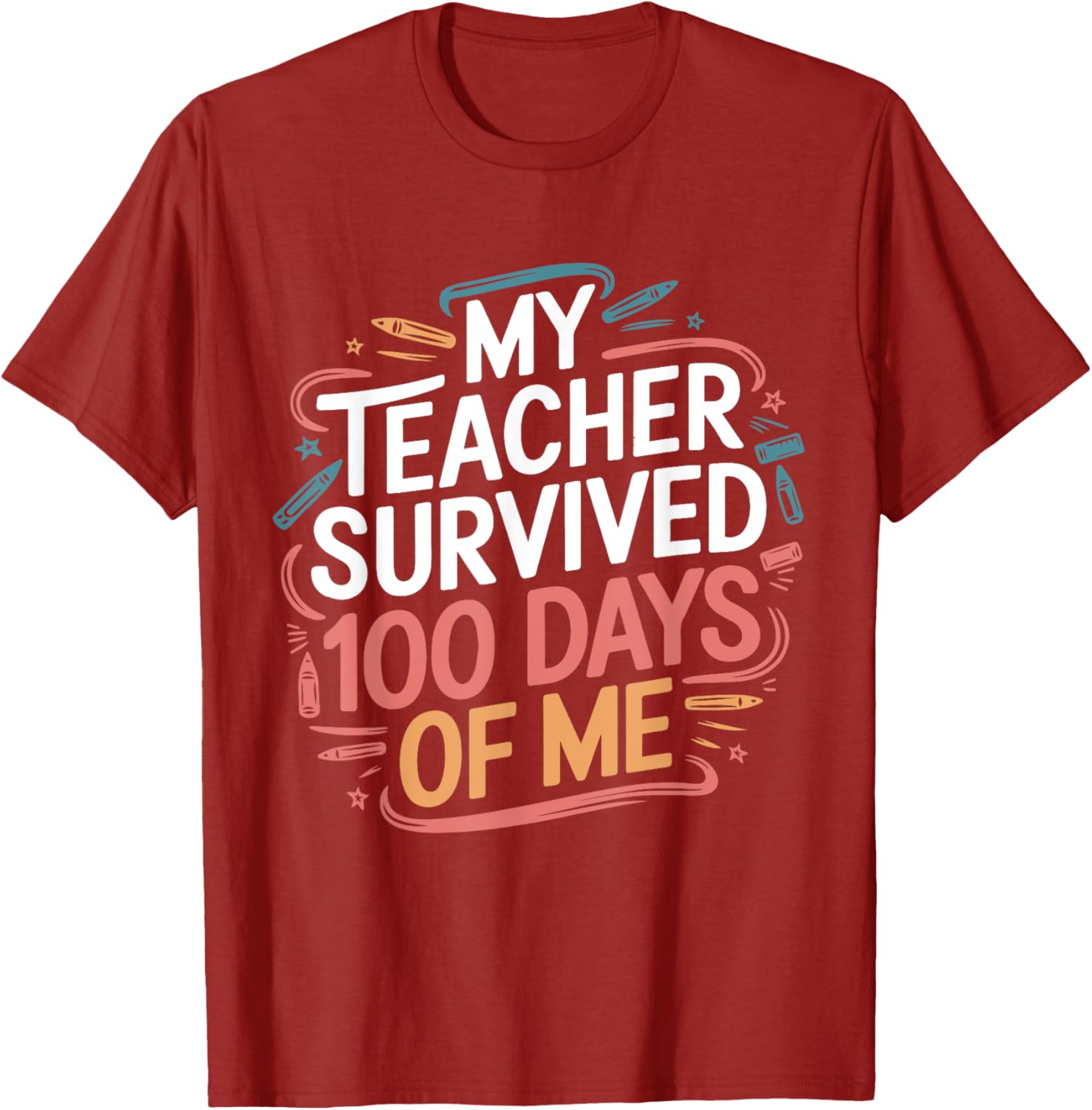 Funny Teacher 100 Days of School T-Shirt Gift for Educators - 3