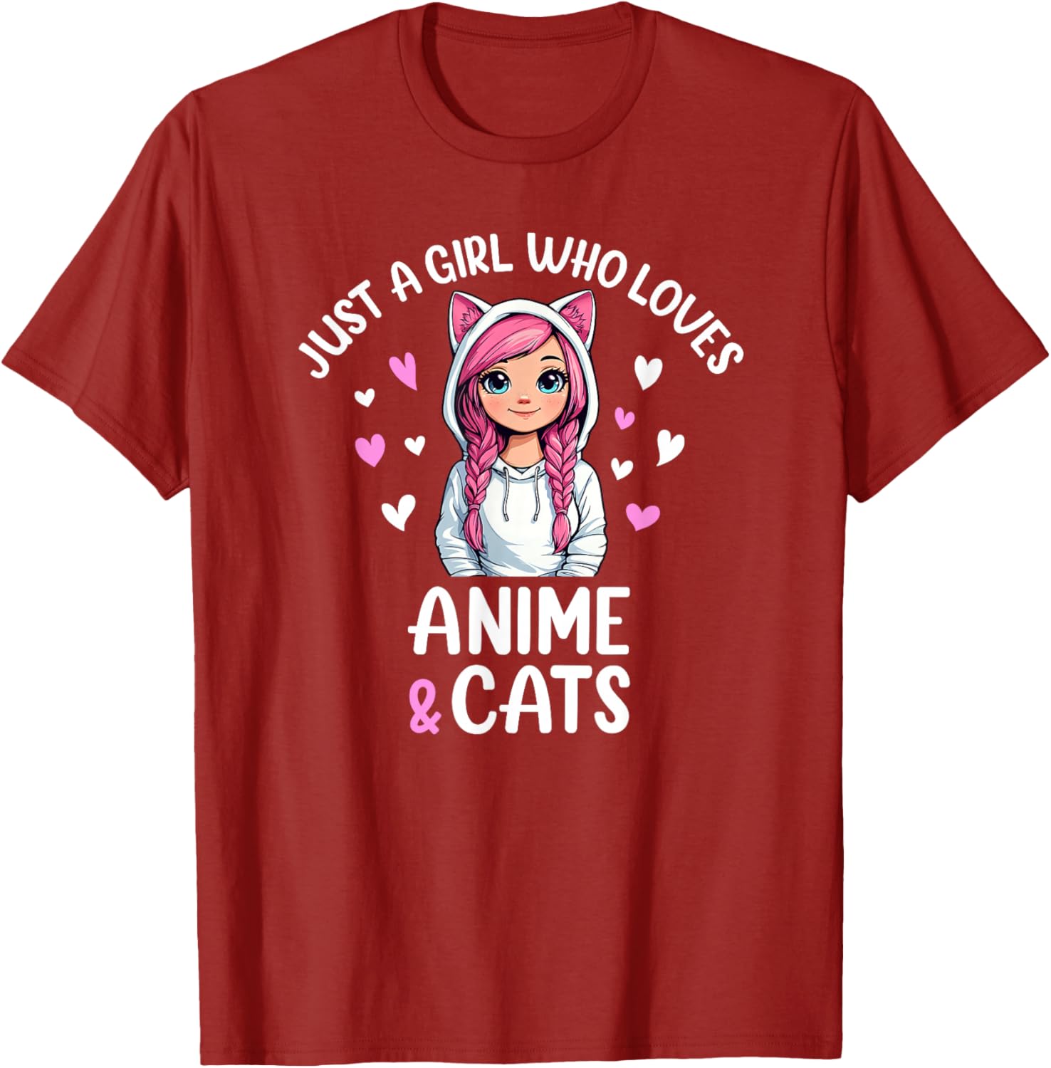 Just A Girl Who Loves Anime and Cats T-Shirt for Cat and Anime Fans - 18