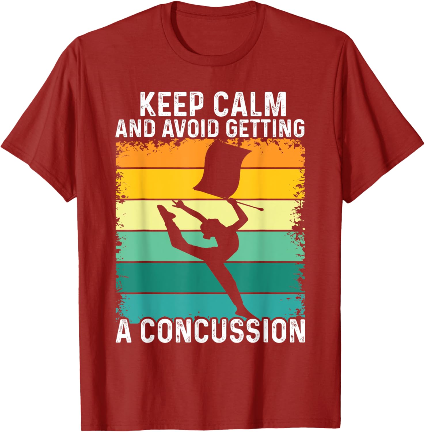 Keep Calm Avoid Concussion Retro Graphic T-Shirt for Sports Enthusiasts - 6