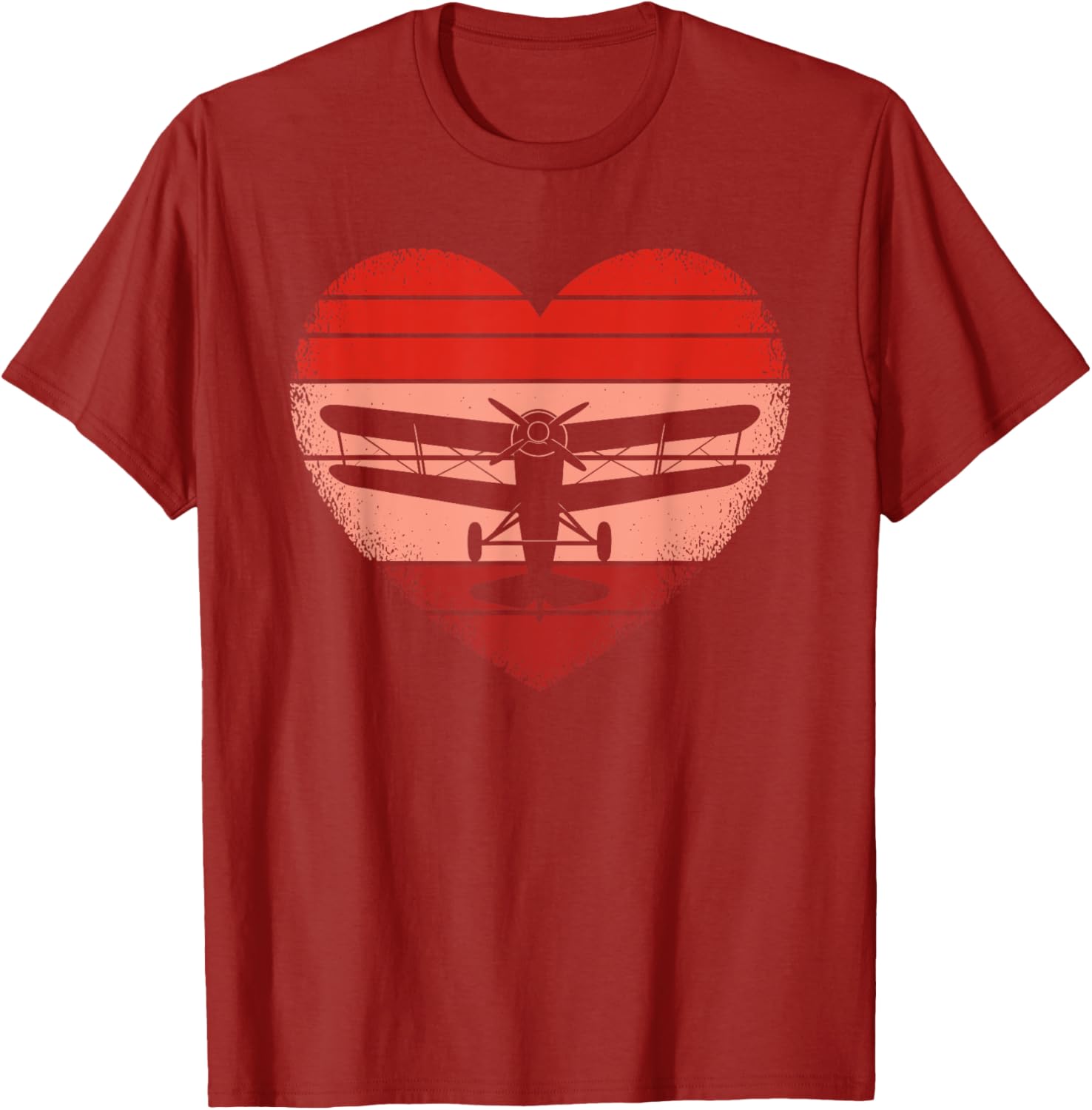 Retro Airplane Heart T-Shirt for Pilots - Cute Valentine Tee for All Ages - 4