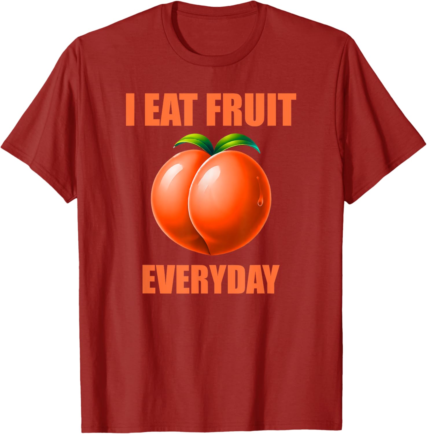 Funny Peach Eating Peaches All Day T-Shirt for Men - Humorous Apparel - 8