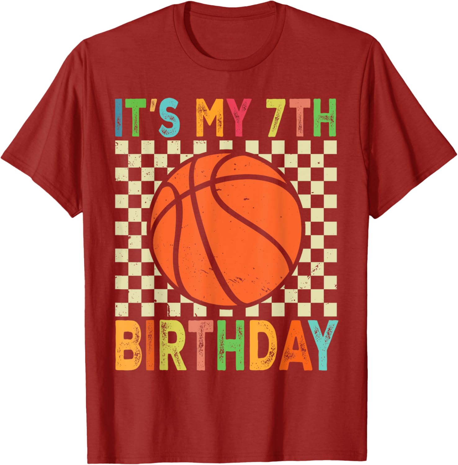 7th Birthday Basketball T-Shirt for Young Players and Fans - 7