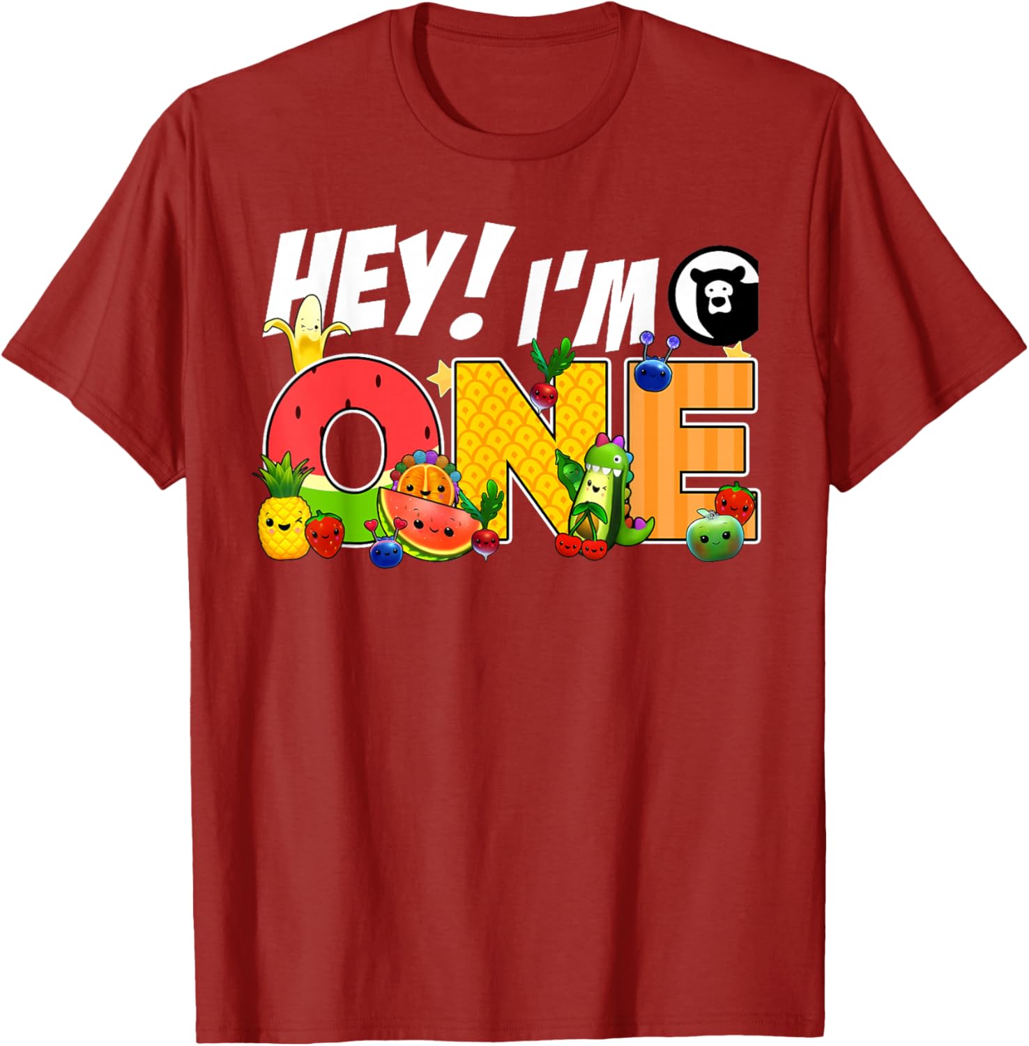 Funny Hey I'm One Birthday Boy T-Shirt for Kids with Cute Fruit Design - 4