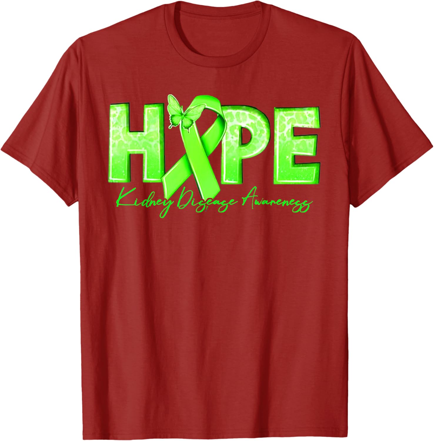 Hope Kidney Disease Awareness Green Ribbon T-Shirt for Renal Health Support - 4
