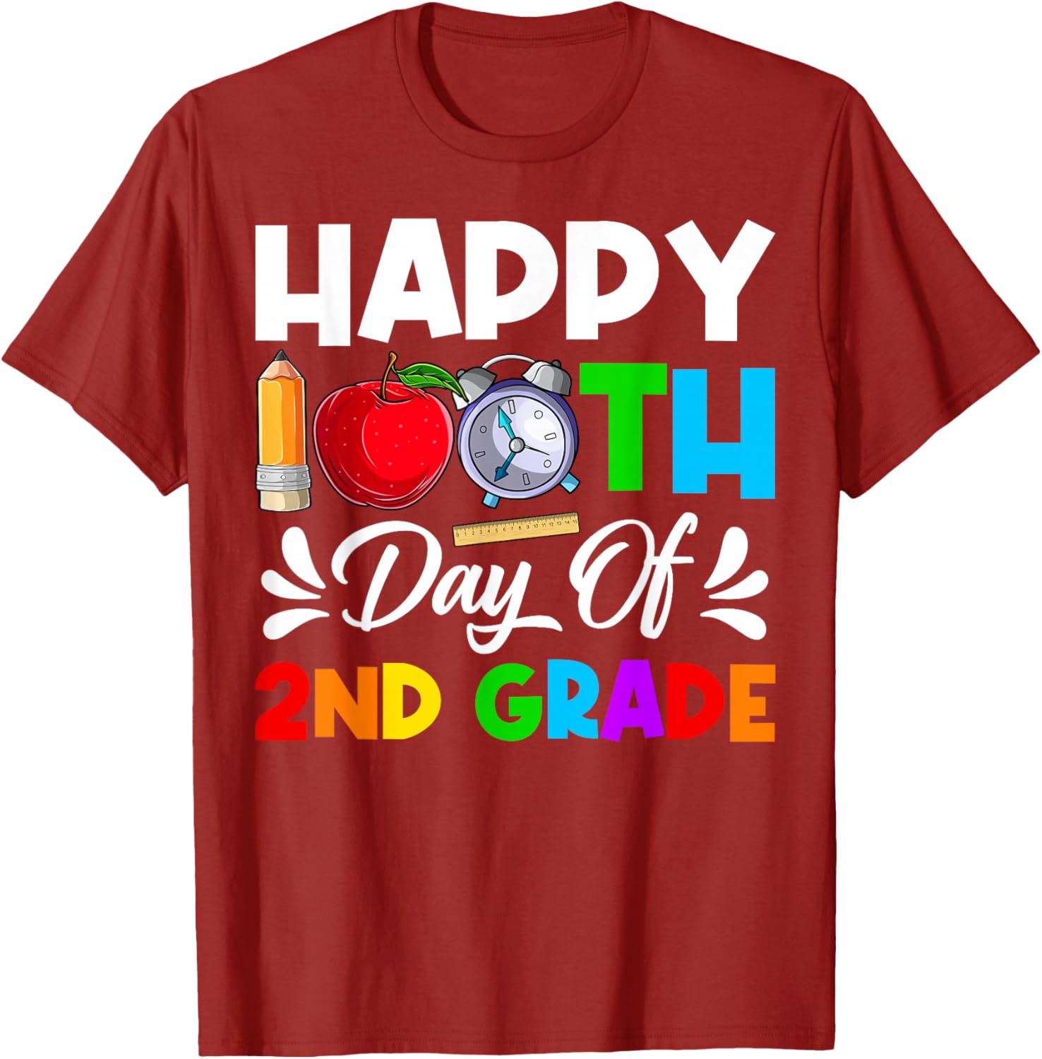 Happy 100th Day 2nd Grade T-Shirt for Boys and Girls, 100 Days Smarter - 17