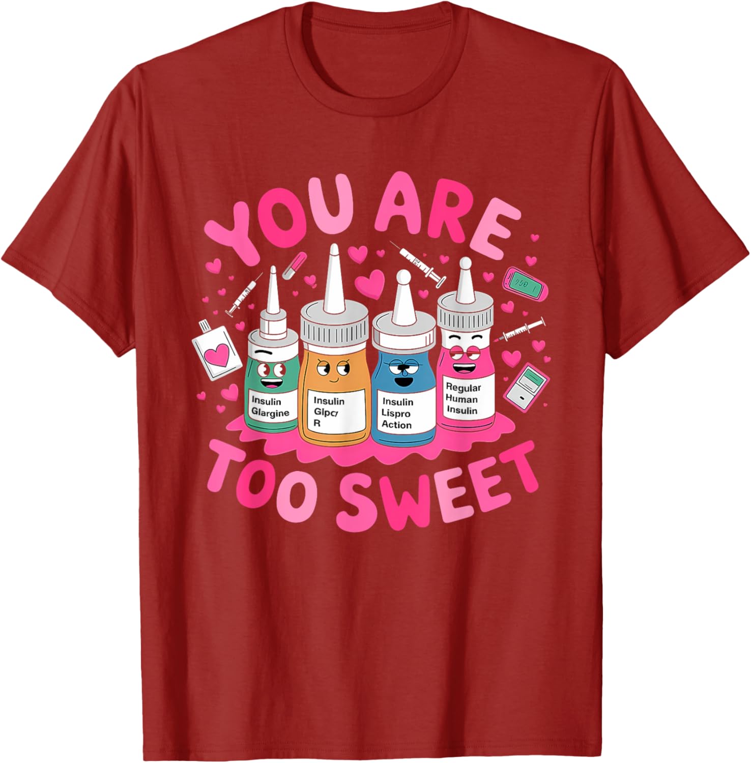You Are Too Sweet Valentine's Day T-Shirt for ICU NICU PICU ER Nurses - 5