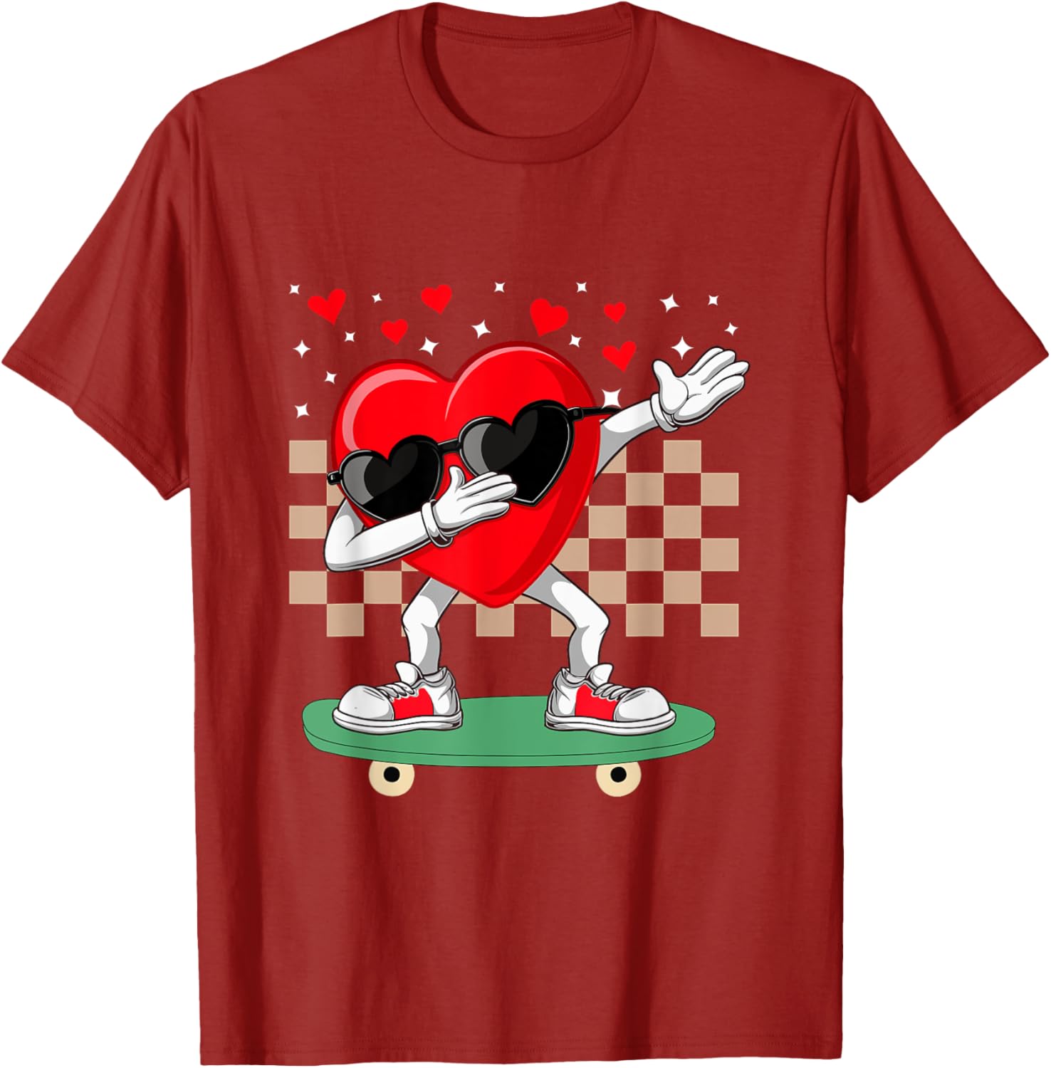Dabbing Heart Skateboarding Dab Dance T-Shirt for Valentine's Day Fun - 2