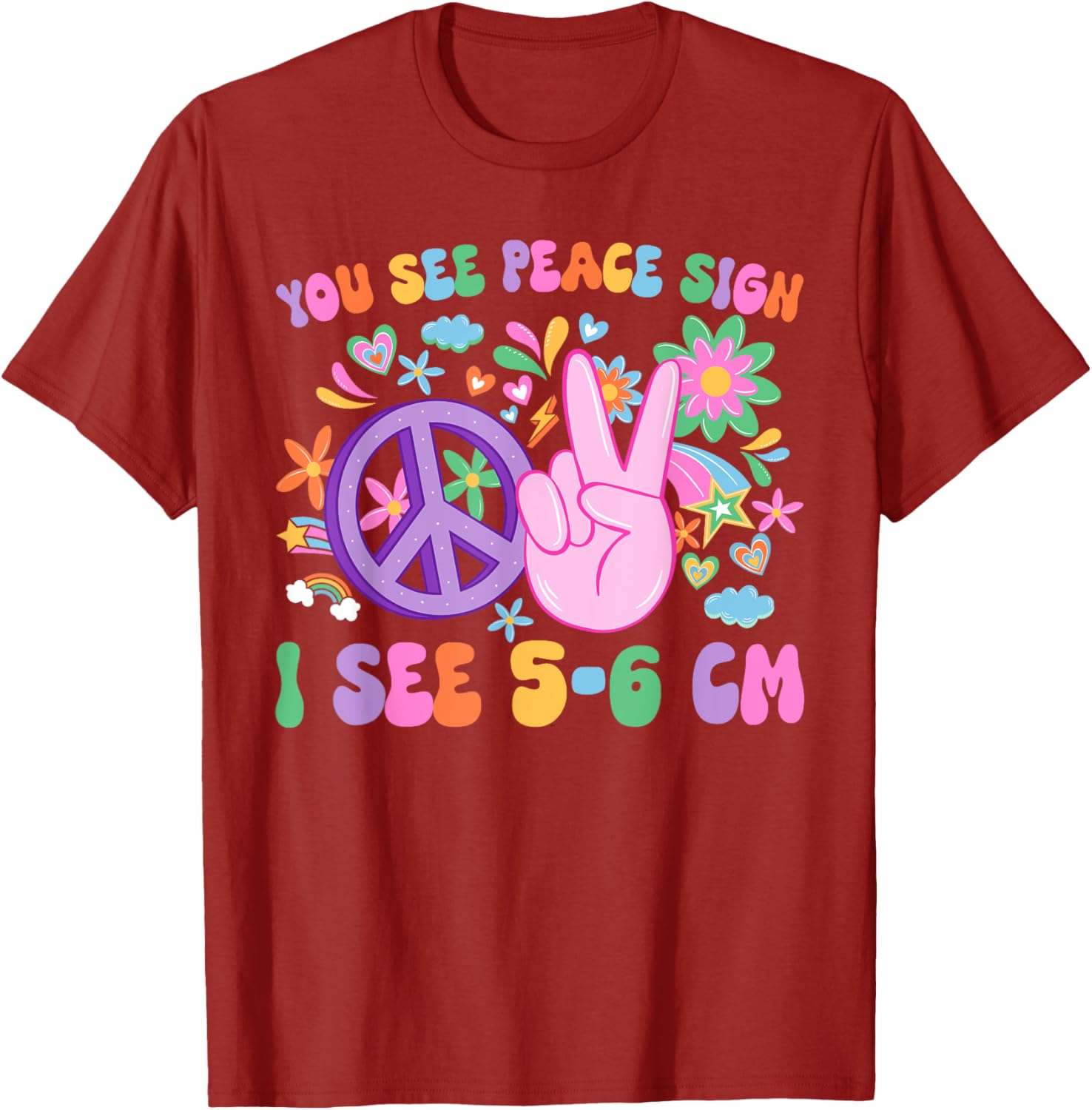 Funny L&D Nurse NICU T-Shirt - You See Peace Sign I See Uterus Design - 13