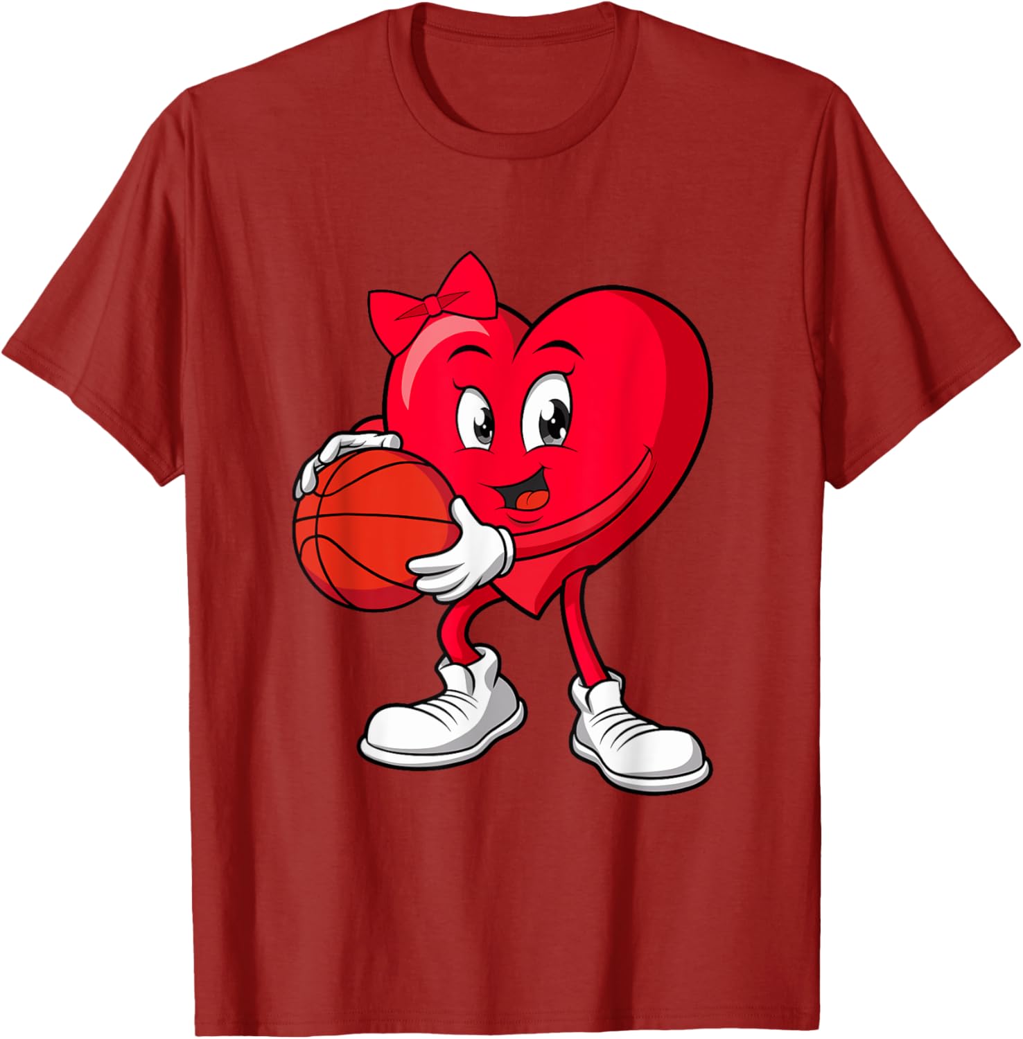 Cute Red Heart Basketball T-Shirt for Girls Perfect for Valentine's Day - 8