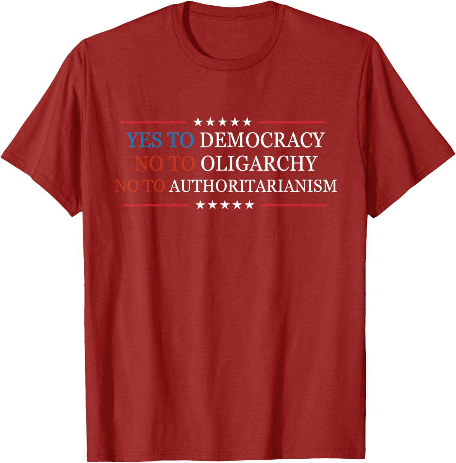 Yes To Democracy No To Oligarchy Bernie Sanders Quote T-Shirt for Activists - 12