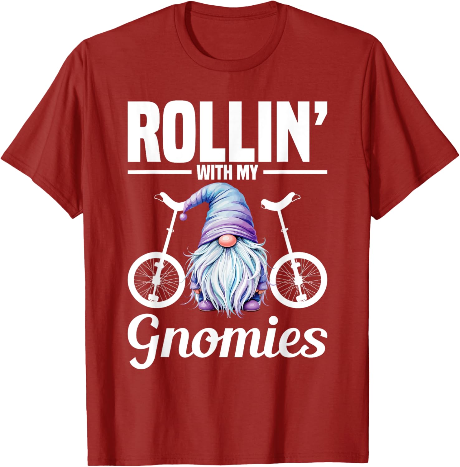 Monocycle Riding Gnomies Unicyclist T-Shirt Fun Apparel for Cyclists - 7