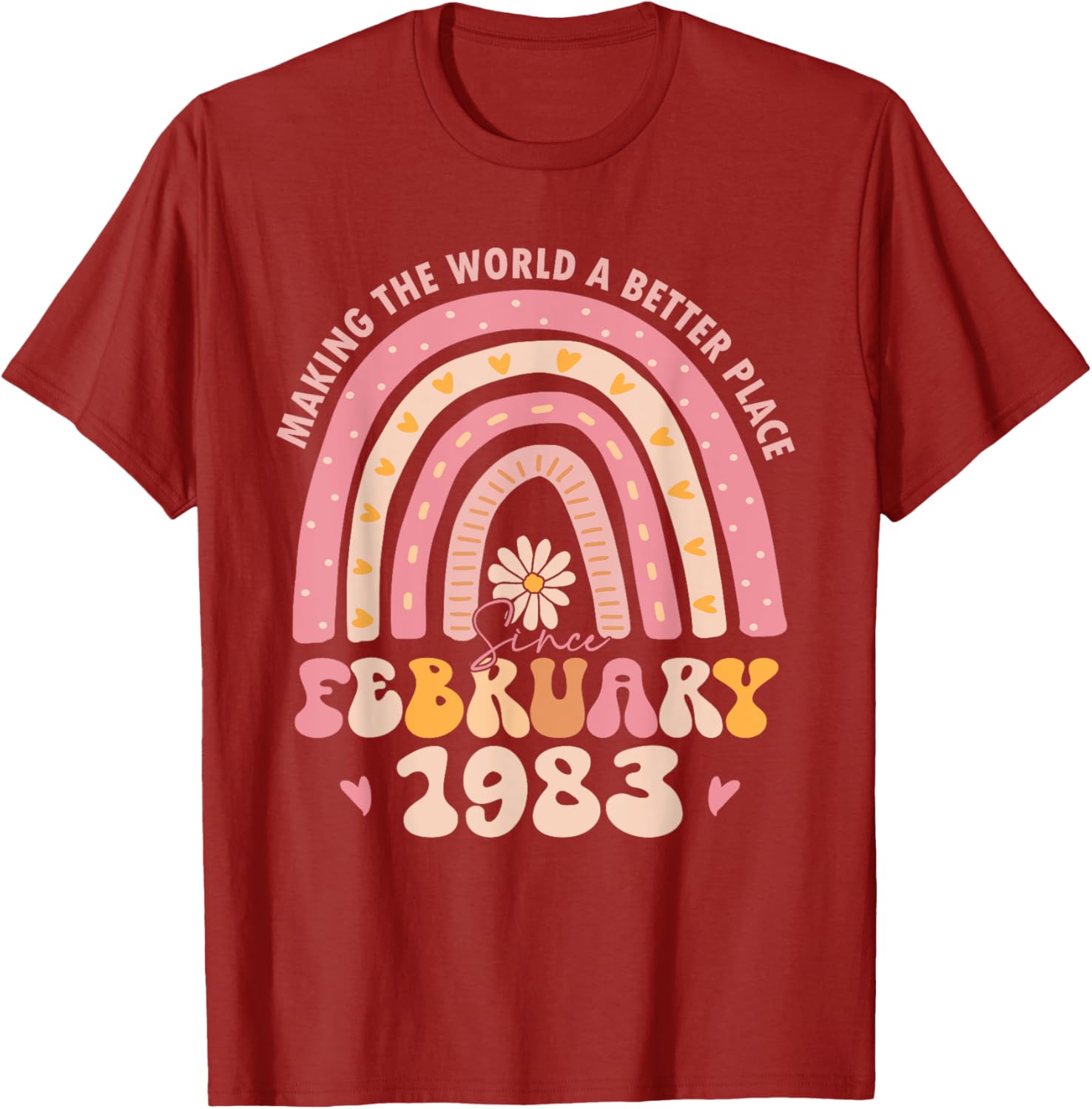 Retro 42nd Birthday T-Shirt for Women - Turning 42 February 1983 Outfit - 18