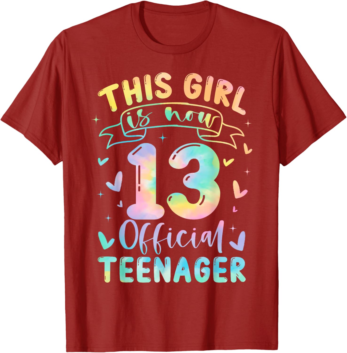 Cute 13th Birthday T-Shirt for Girls Official Teenager Celebration Gift - 5