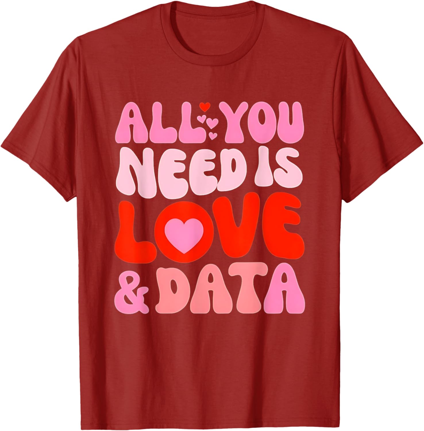 Retro Love and Data Teacher Valentine's Day T-Shirt for Educators - 14
