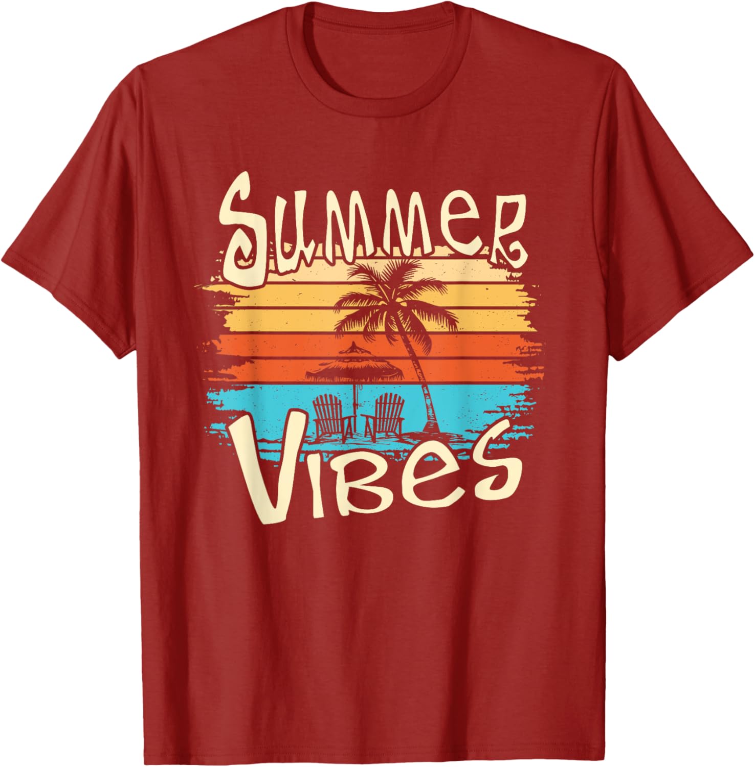 Summer Vibes Retro Palm Tree T-Shirt Perfect for Fun Sunshine Days - 5