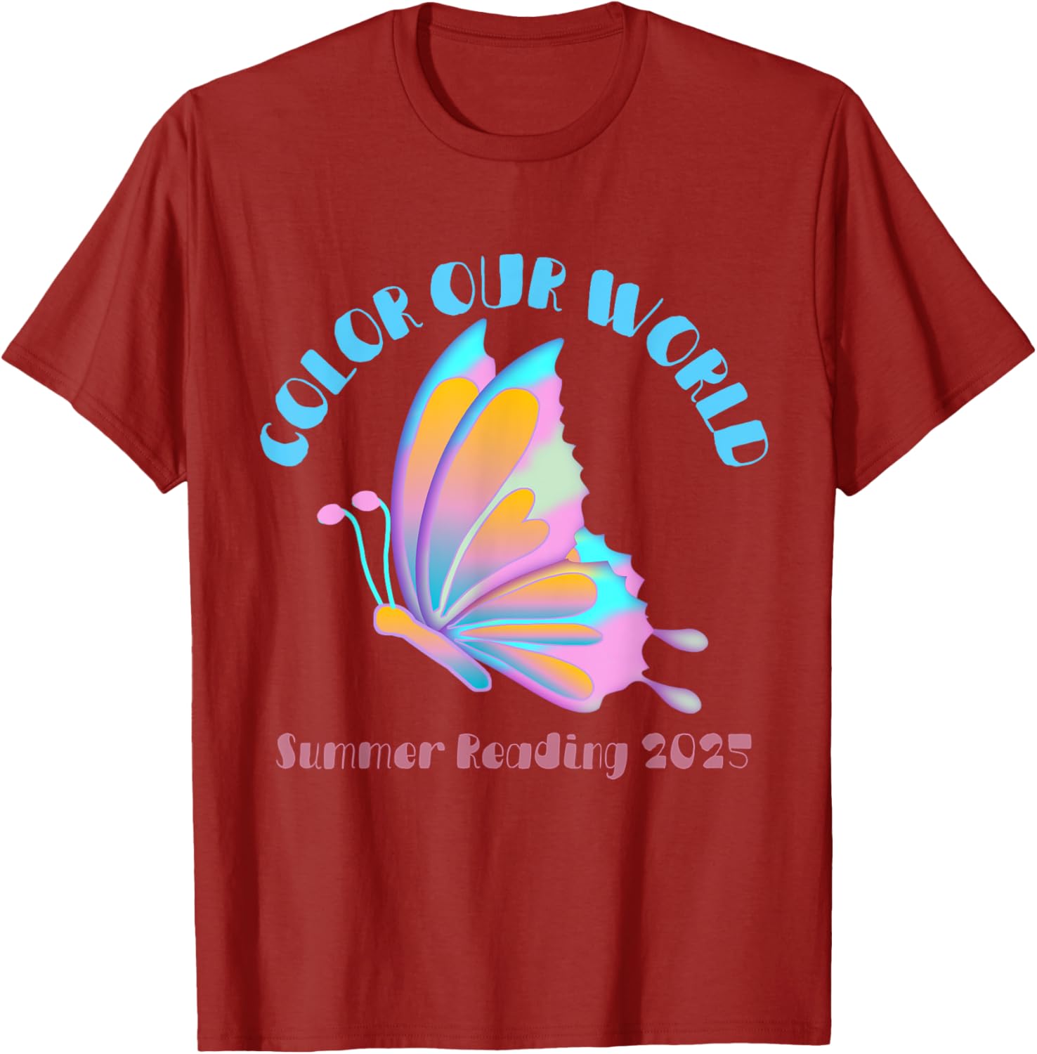 Color Our World Summer 2025 Butterfly T-Shirt for Reading Enthusiasts - 21