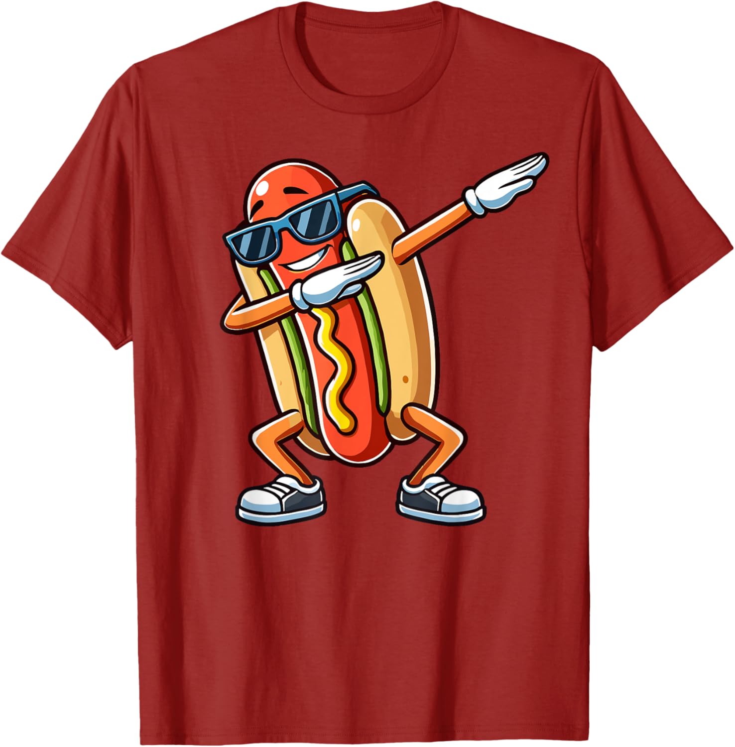 Funny Dabbing Hotdog Sunglasses Kids T-Shirt for Dog and Hotdog Lovers - 2