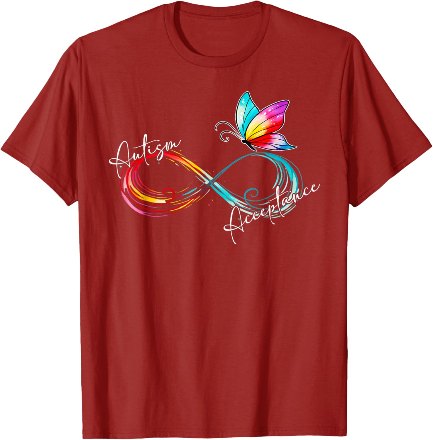 Red Autism Infinity Symbol T-Shirt for Women - Embrace Acceptance and Style - 3
