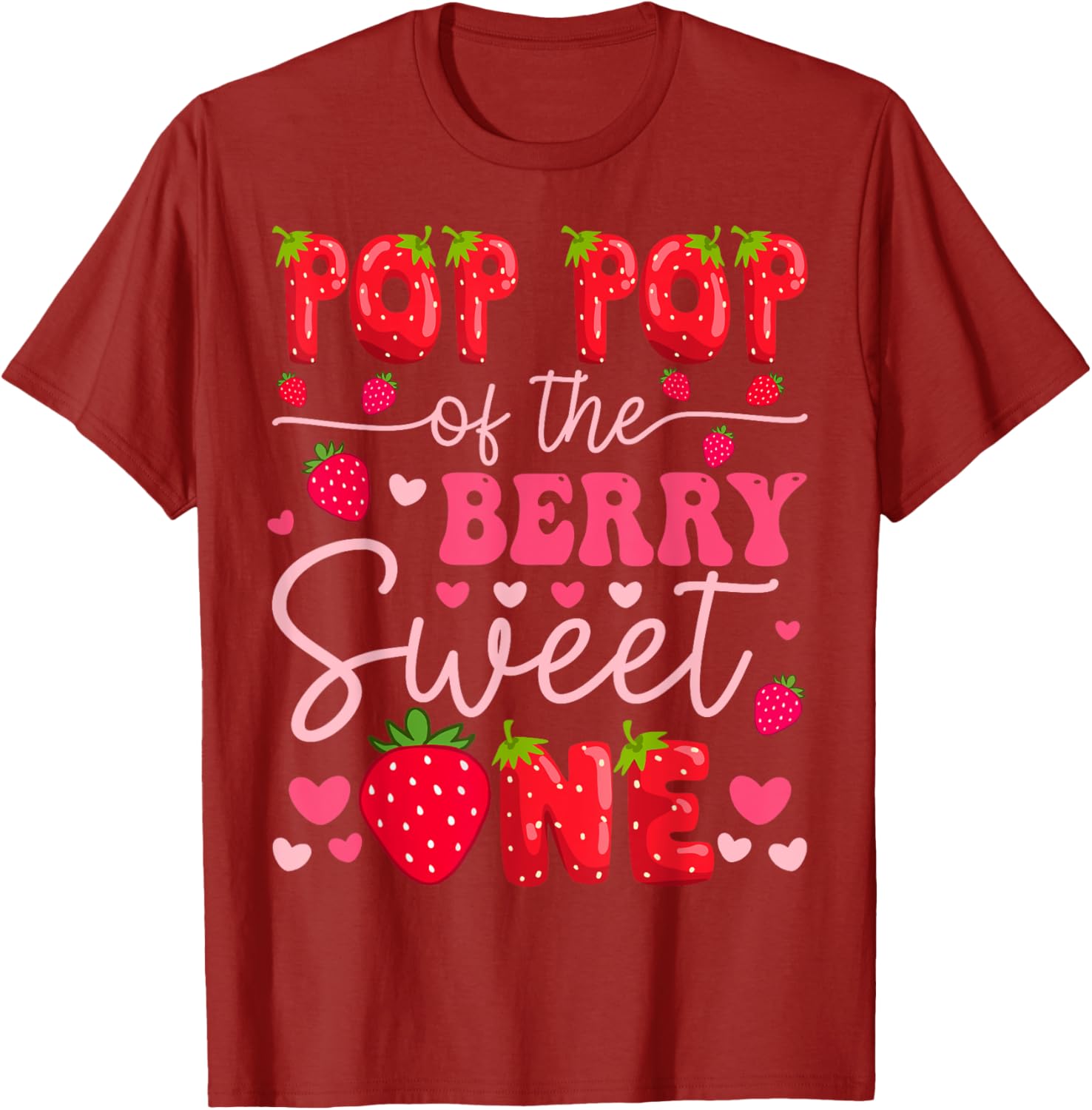 Cute Strawberry 1st Birthday Girl T-Shirt Perfect for Party Celebration - 6