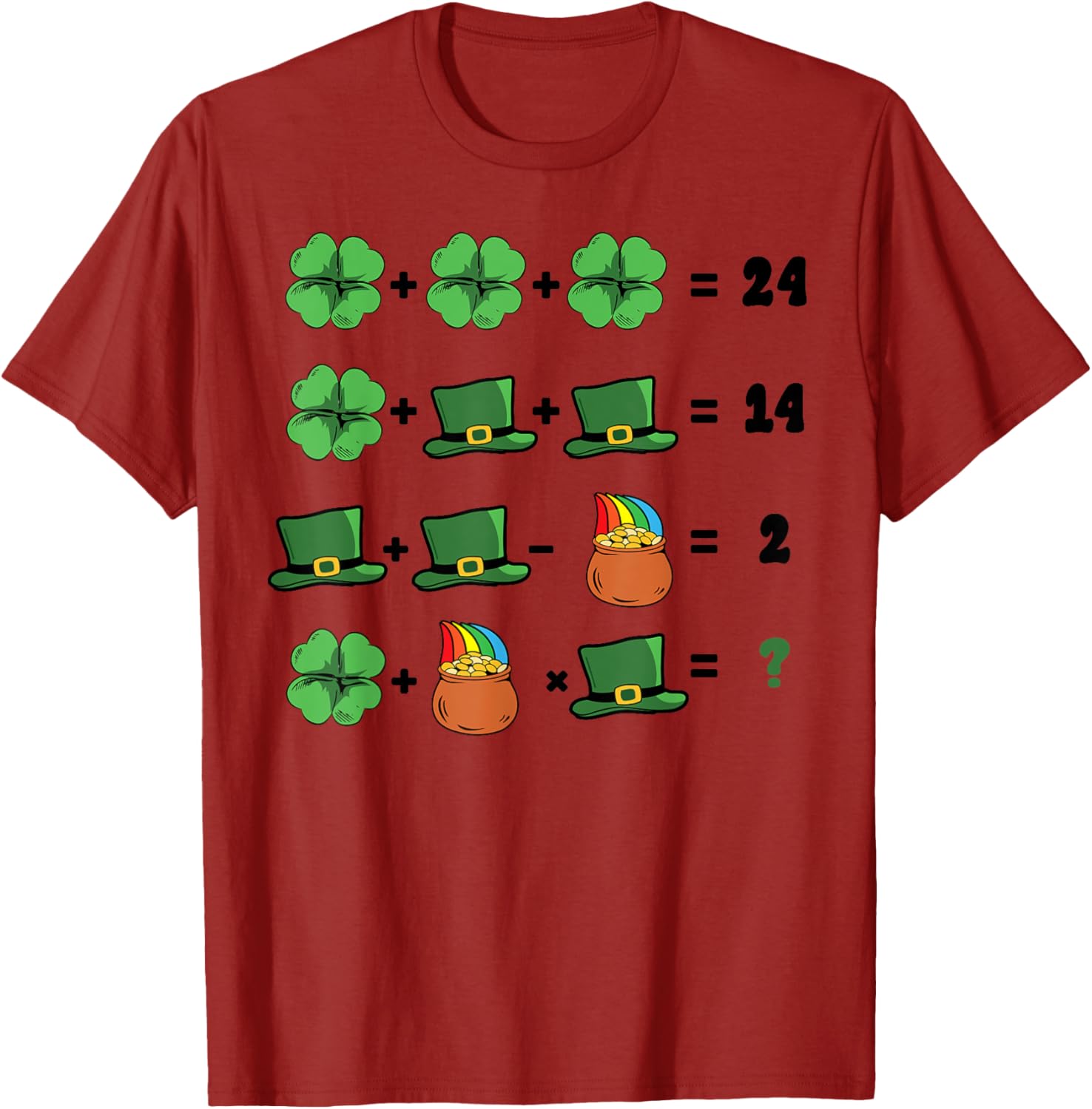 Funny St Patricks Day Shamrock Math Teacher T-Shirt for Irish Celebrations - 12