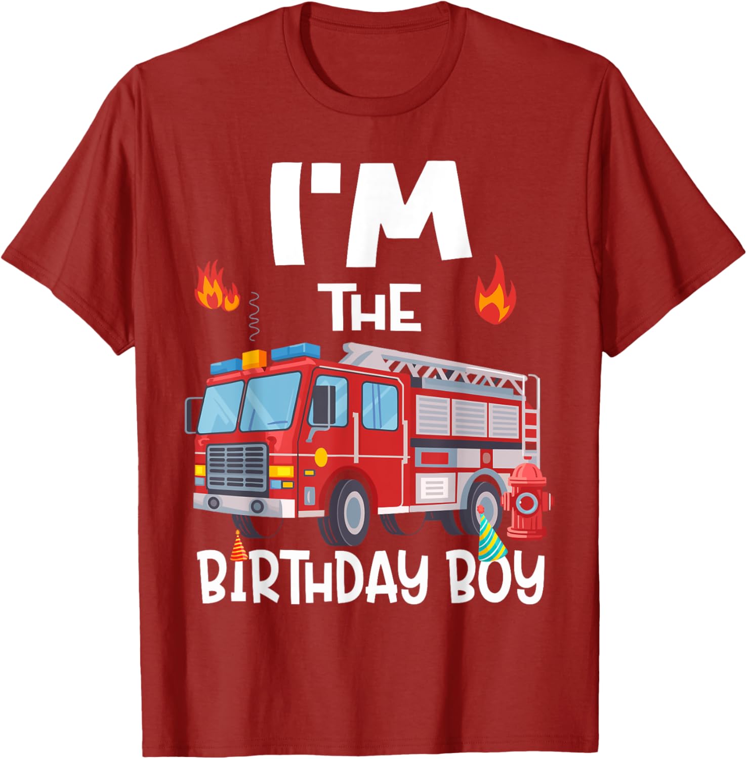 Birthday Boy Fire Truck Firefighter Family T-Shirt for Fun Celebrations - 6