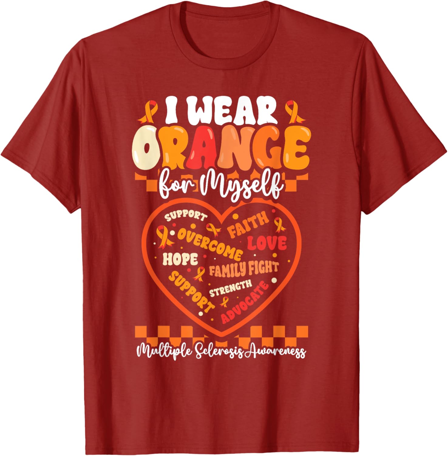 Wear Orange Ribbon MS Warrior T-Shirt for Multiple Sclerosis Awareness - 3