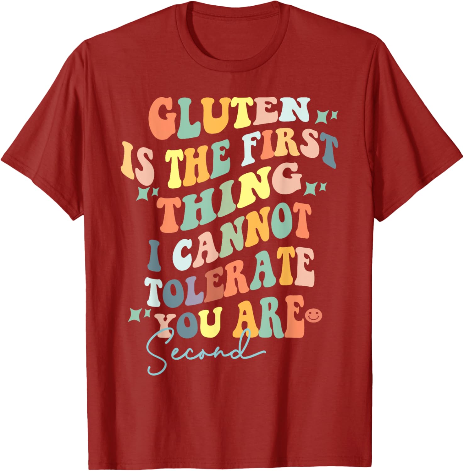 Retro Gluten I Tolerate You Second T-Shirt for Food Lovers and Humor - 16
