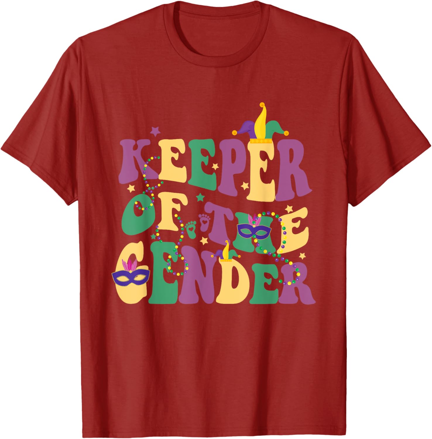 Keeper Of The Gender Reveal Mardi Gras Baby Shower T-Shirt for Fun Celebrations - 15