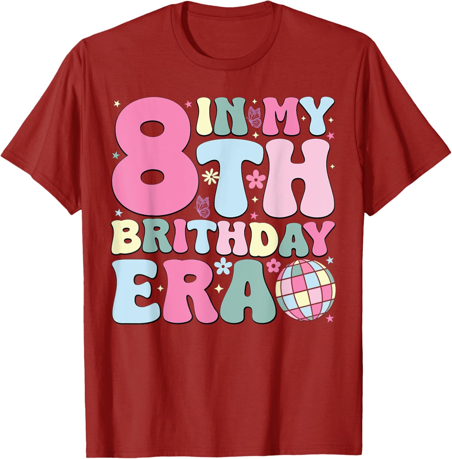 In My 8th Birthday Era Pink T-Shirt for 8 Year Old Birthday Girls - 17