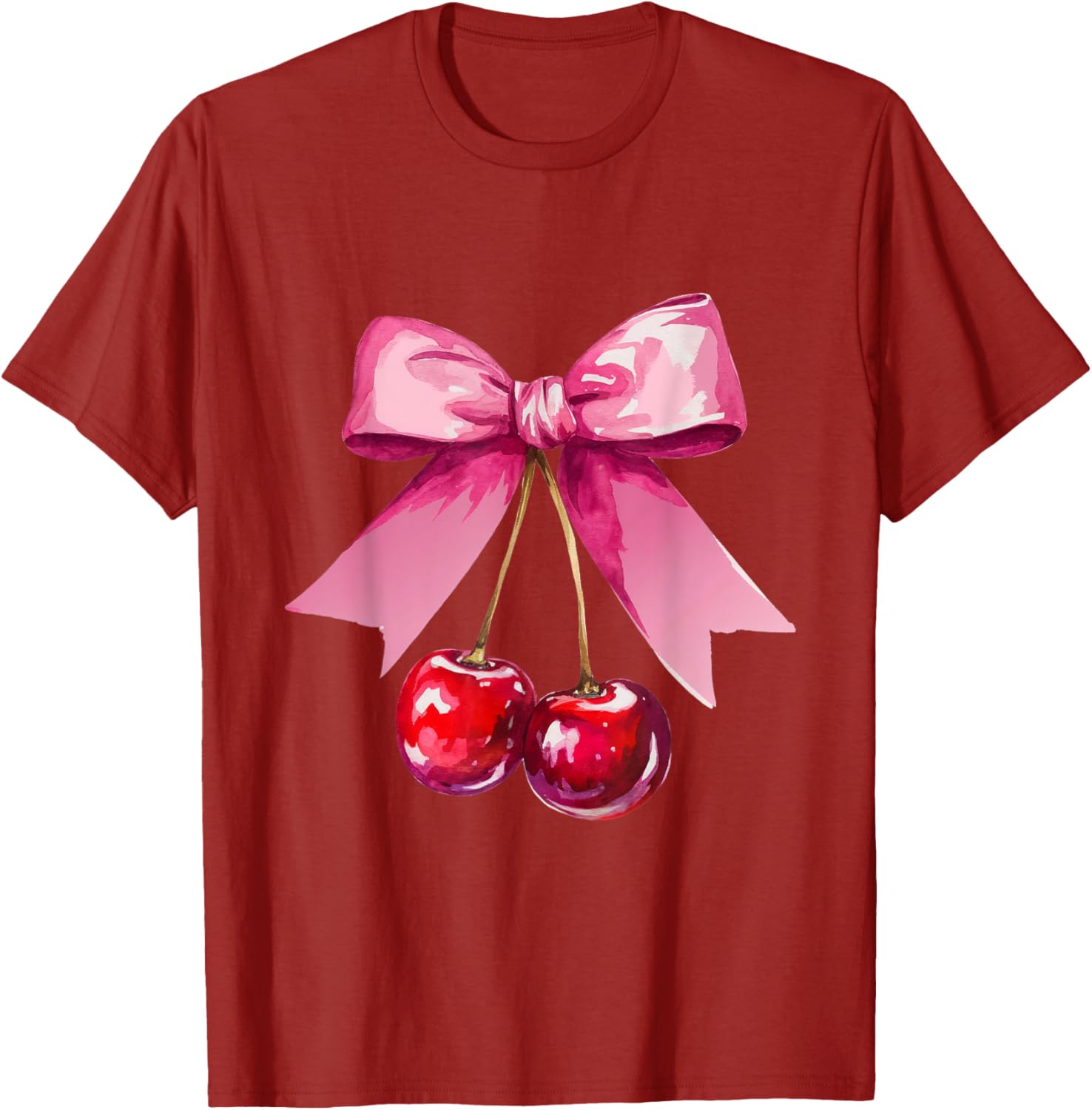 Kawaii Cherry Pink Bow T-Shirt for Cute Valentine's Day Style - 25