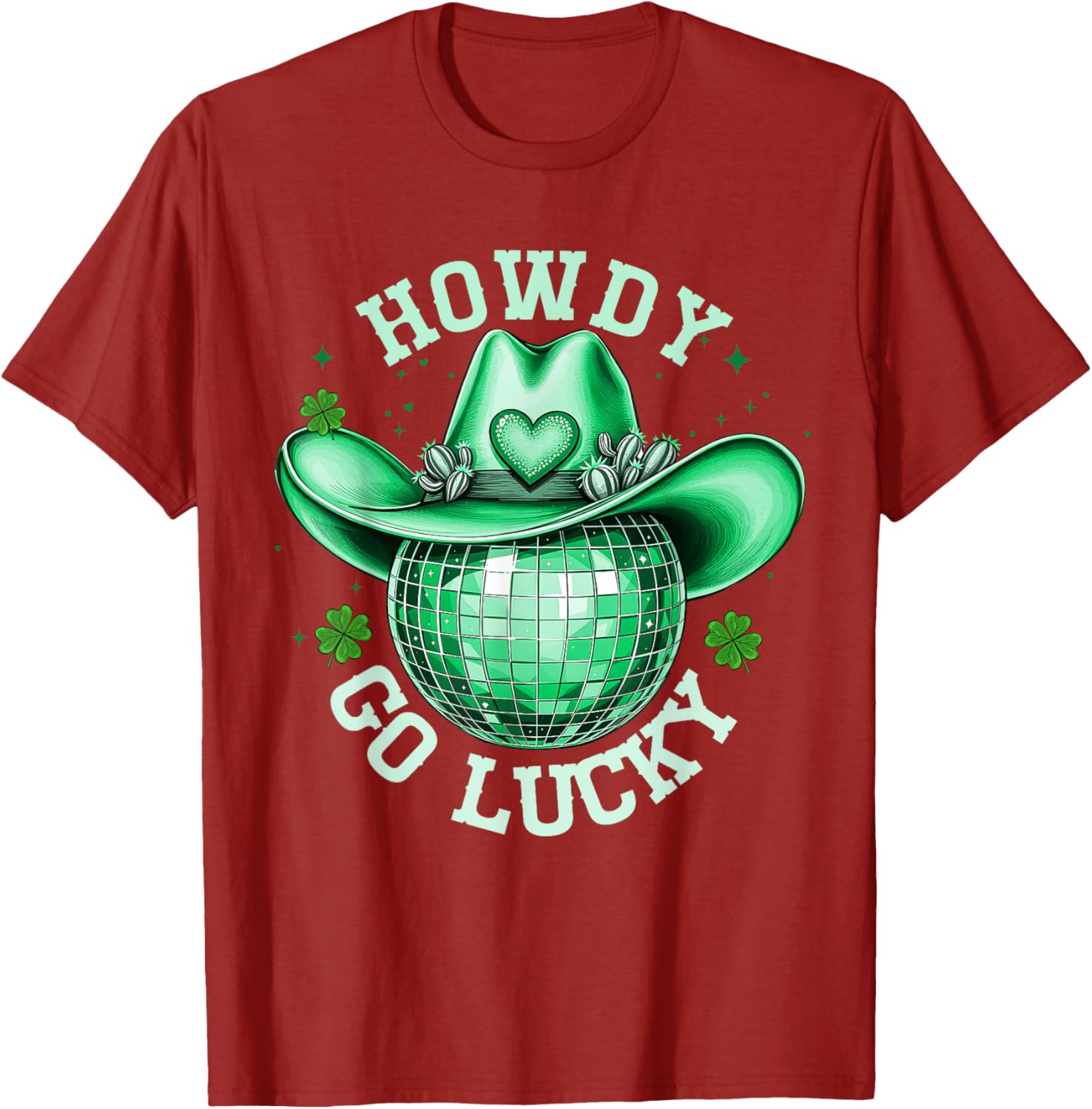 Howdy Go Lucky Disco Western Irish Shamrock T-Shirt for St. Patrick's Day - 11