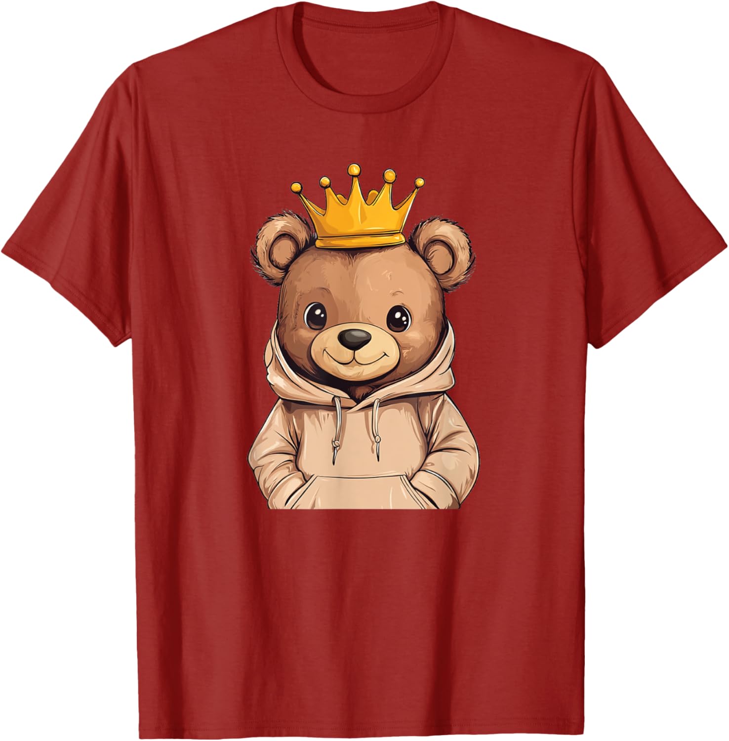 Adorable Cool Teddy Bear King with Crown and Sweater T-Shirt Outfit - 25