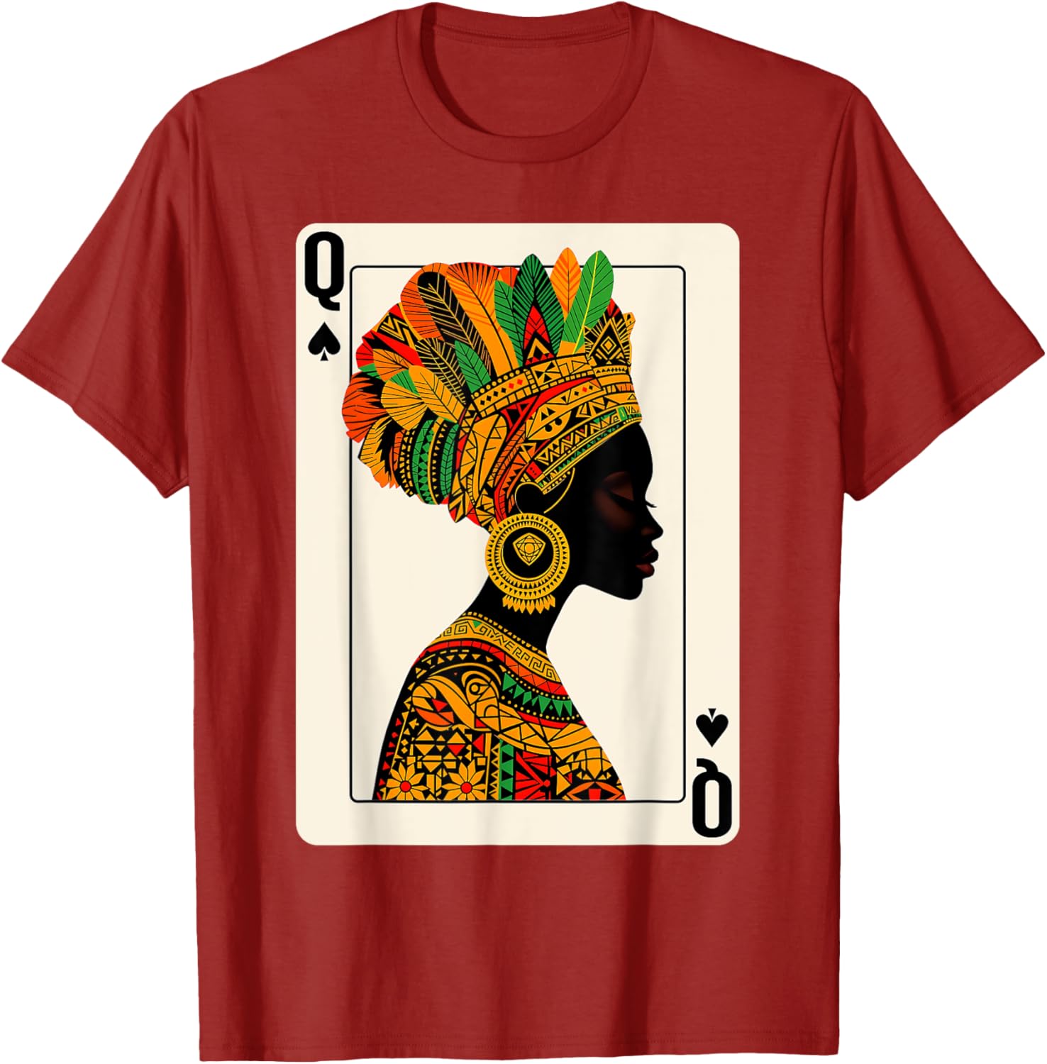 Black Queen of Spades Card Game T-Shirt Celebrating Proud Black Women - 12
