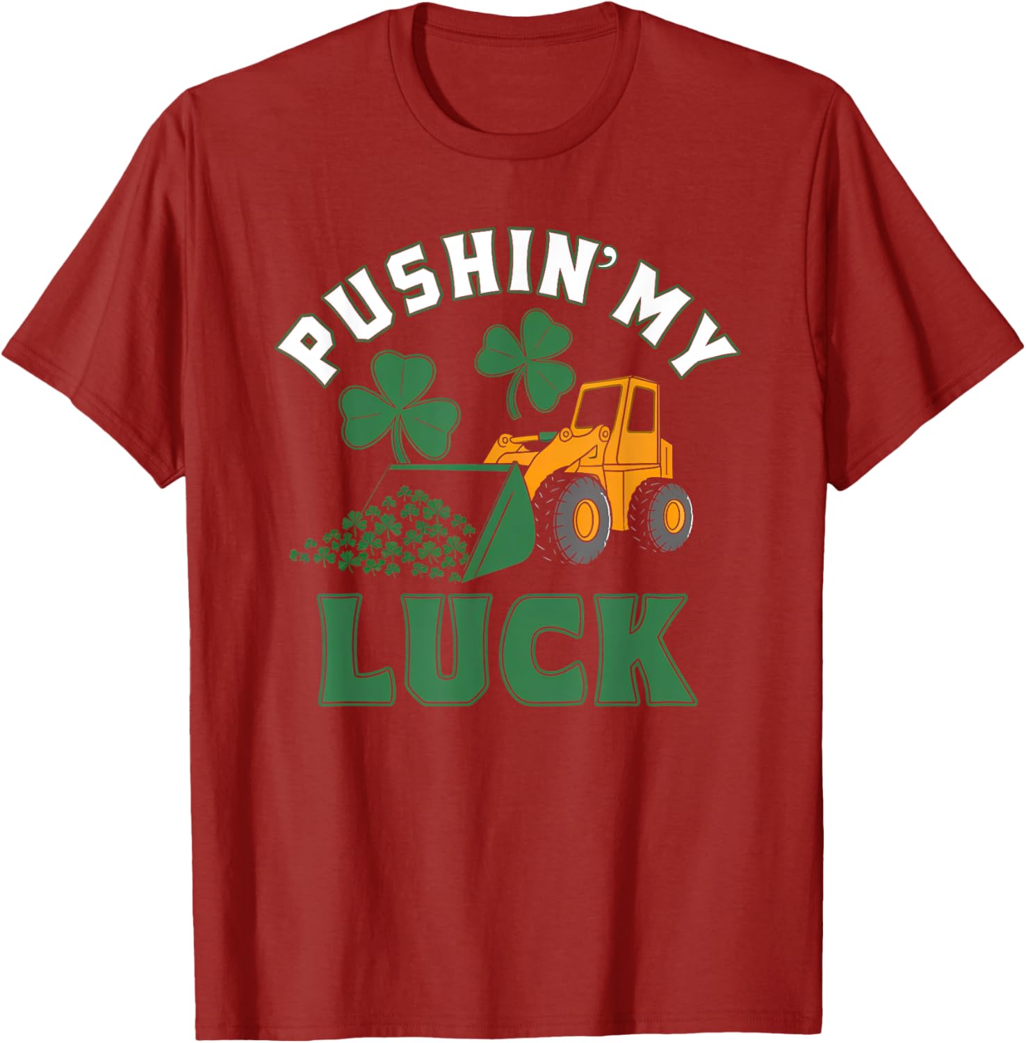 Funny St Patrick's Day Shamrock T-Shirt for Boys - Pushin My Luck Design - 1
