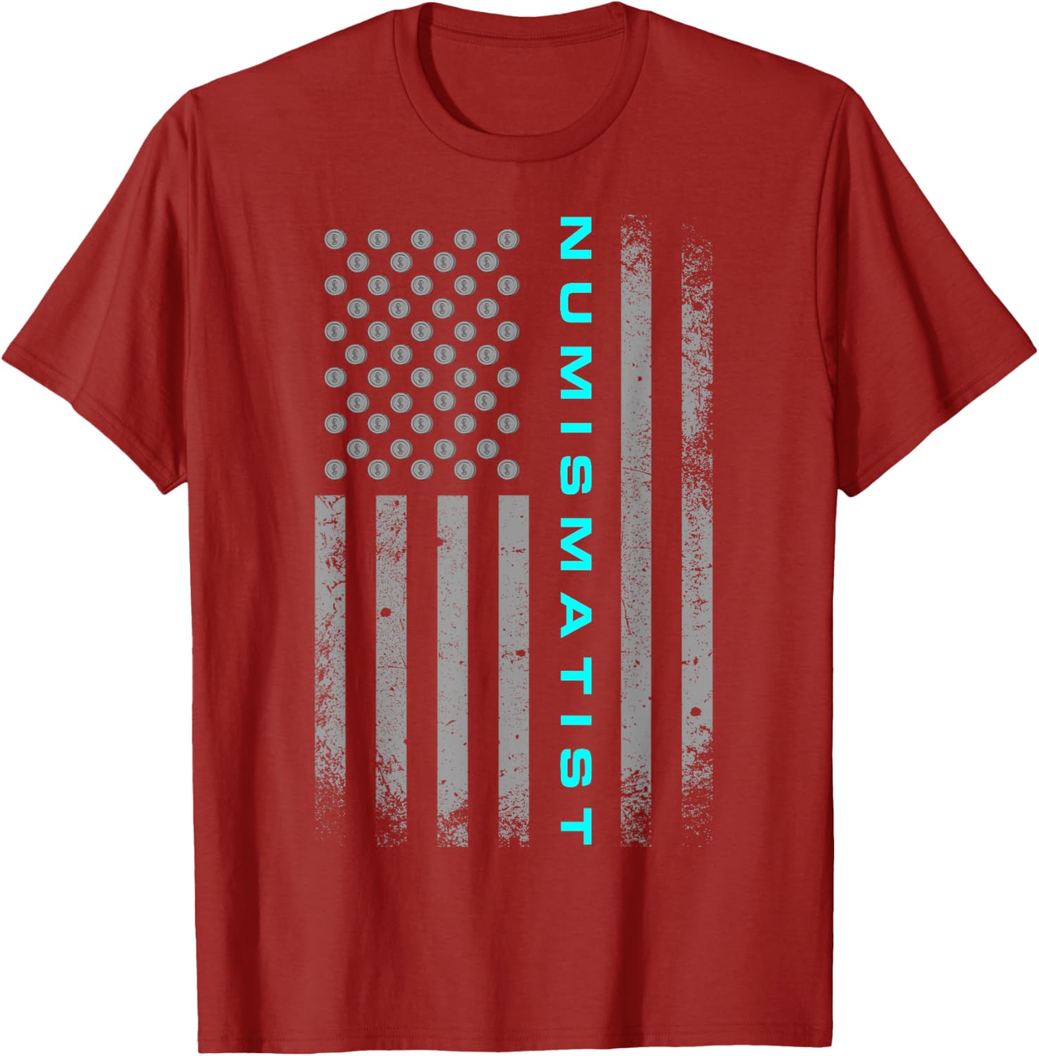 Funny American Flag Numismatist Coin Collector T-Shirt for Enthusiasts - 1