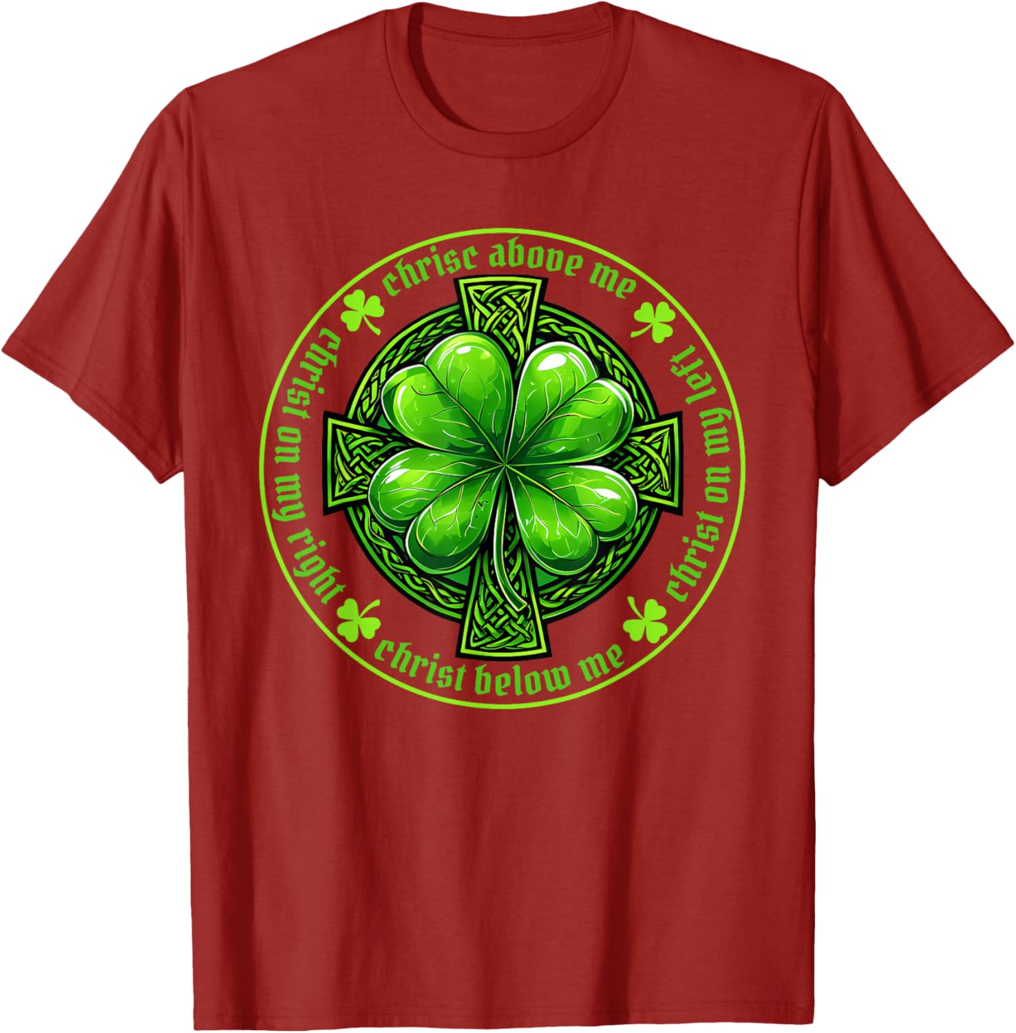 St Patrick's Breastplate Prayer T-Shirt Irish Cross Design for Catholics - 9