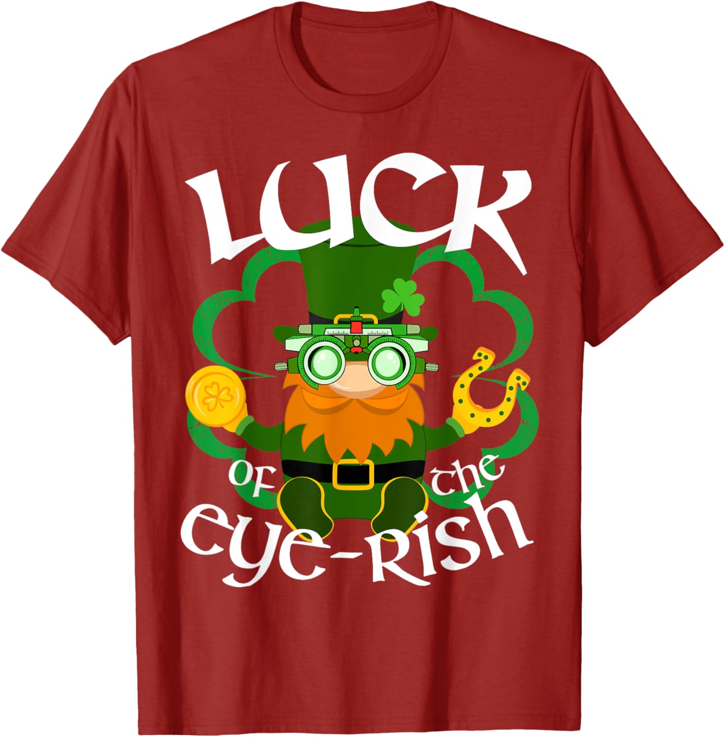 St Patrick's Day Irish Gnome Eye Doctor T-Shirt for Optometrists - 25