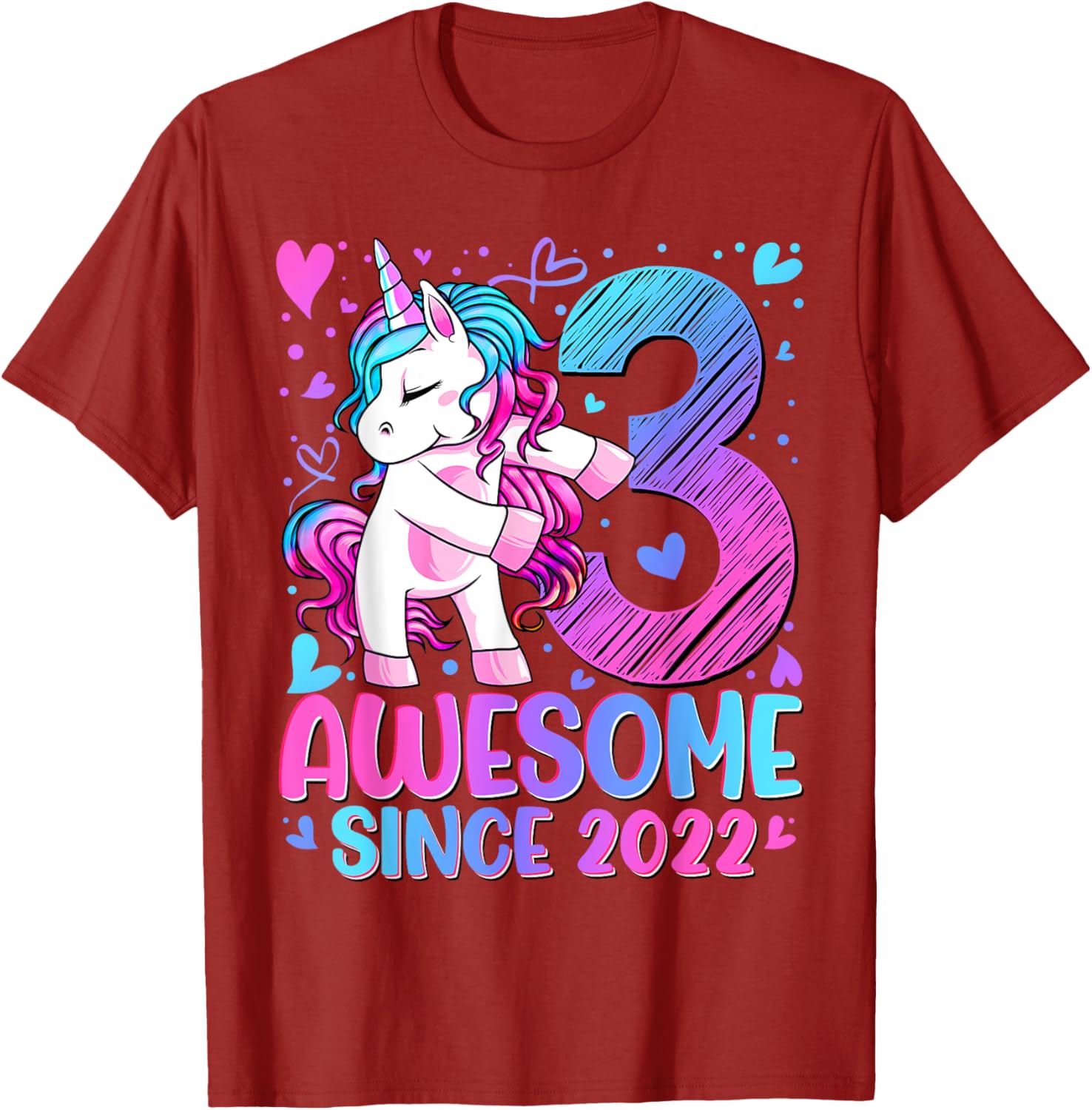 Cute Unicorn T-Shirt for 3 Year Old Girls Birthday Party Gifts - 13
