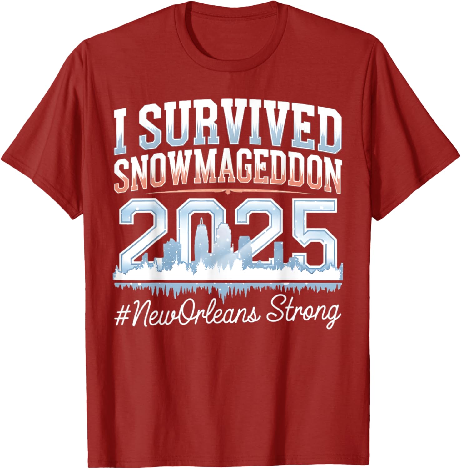 I Survived Snowmageddon 2025 New Orleans T-Shirt for Snow Lovers - 4
