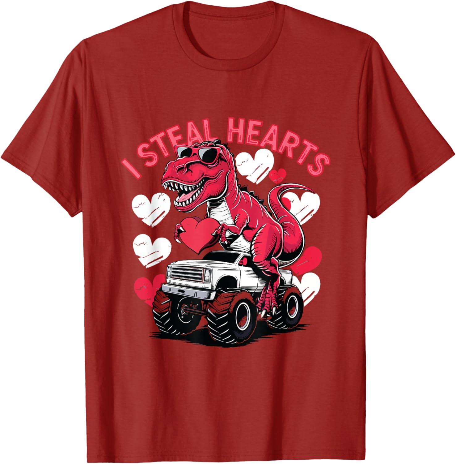 I Steal Hearts Toddler T-Rex Valentine's Day Shirt for Baby Boys - 9